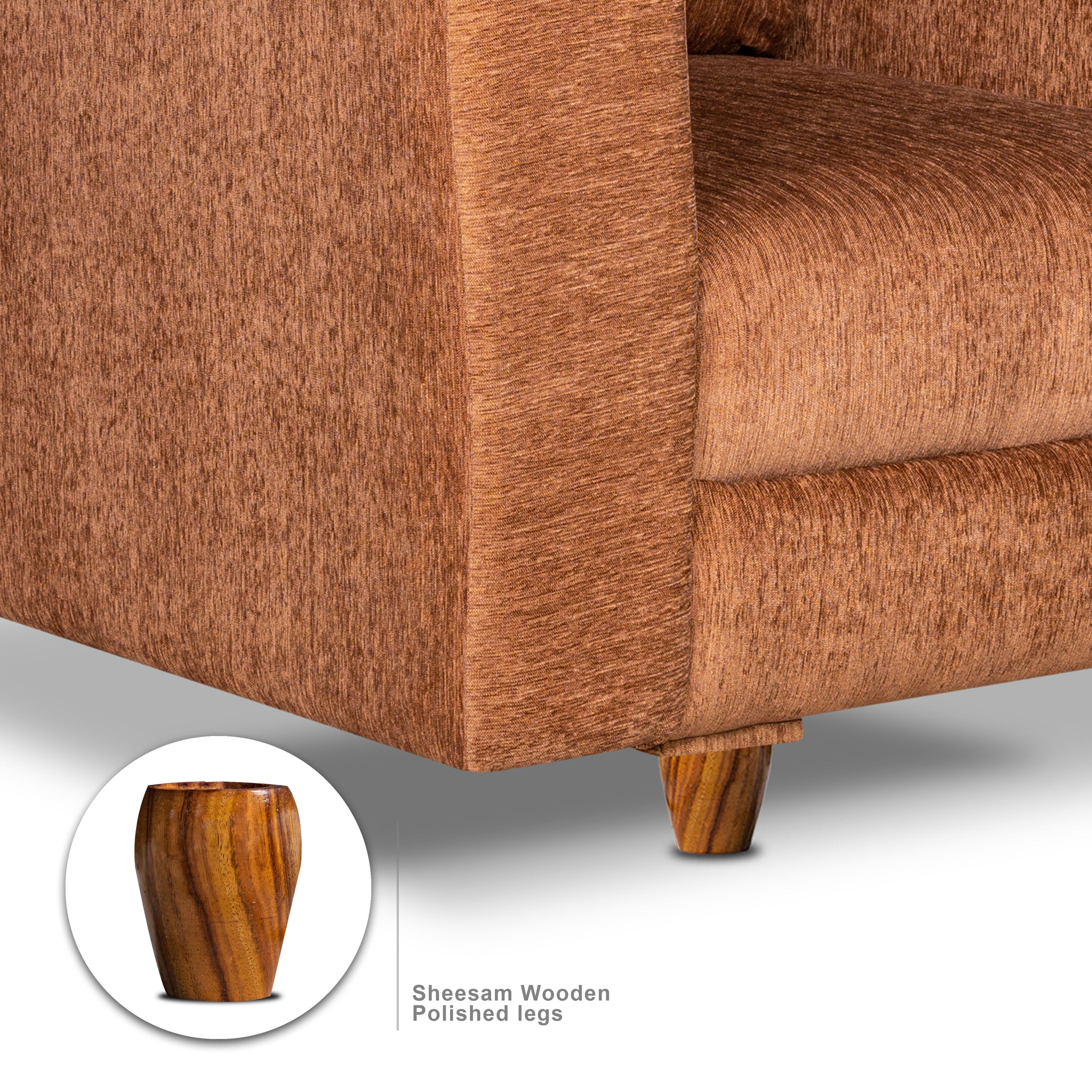 Rio 3 Seater Sofa, Chenille Molfino Fabric (Finish Color - Beige)
