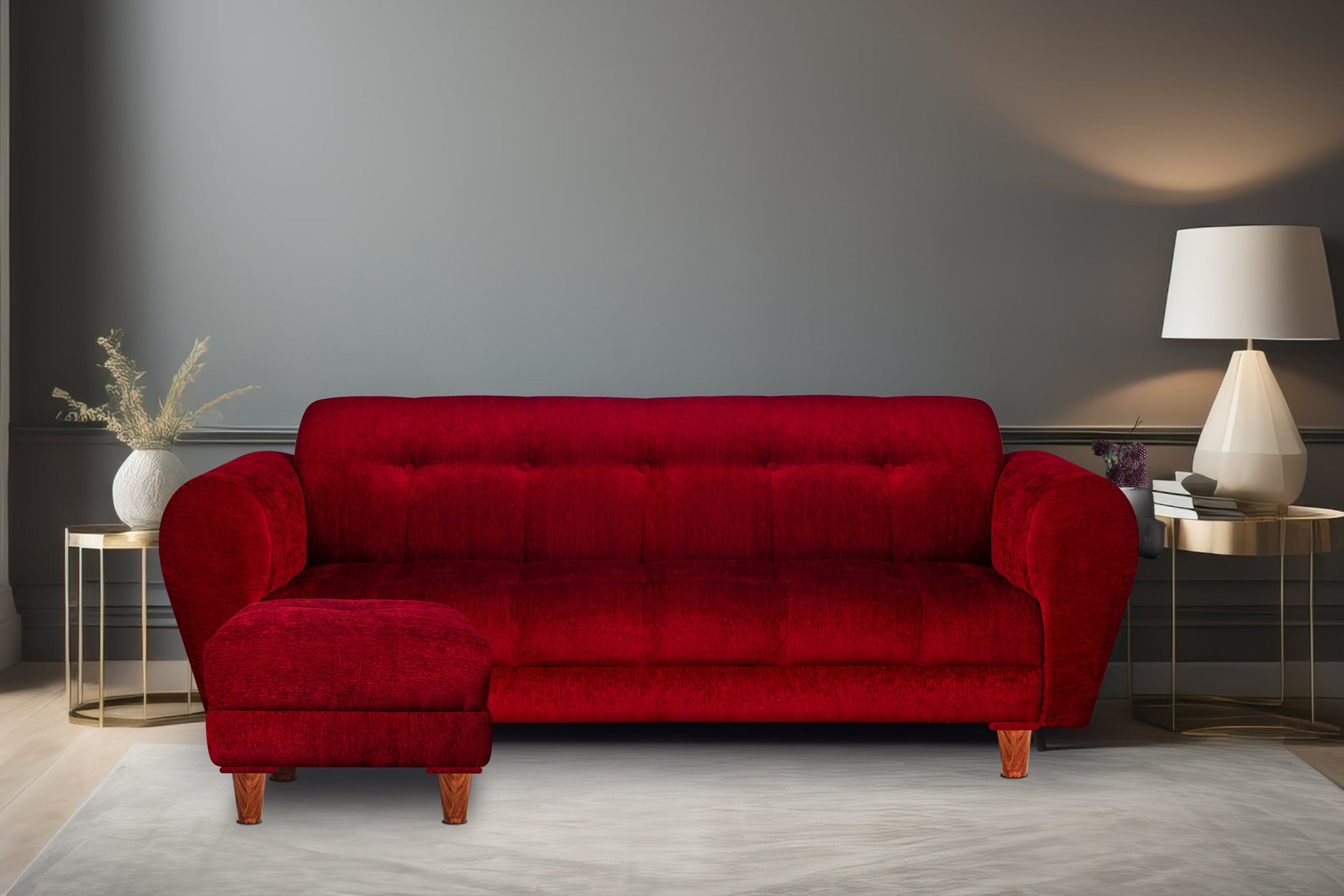 Milan 4 Seater Sofa with Ottoman