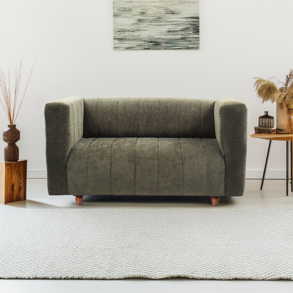 Tokyo 2 Seater Sofa- ( Premium Molfino Fabric- Green )