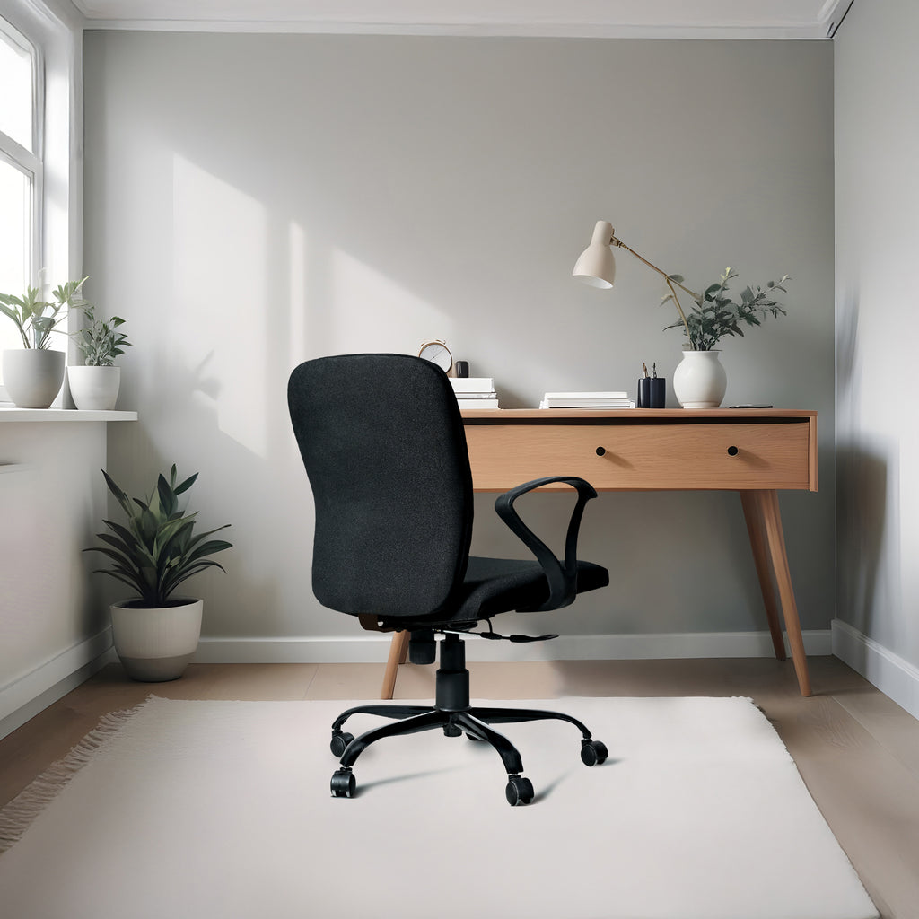 Titan Mid-Back Office Chair – Ergonomic Design with Dual Foam Support  (Black)