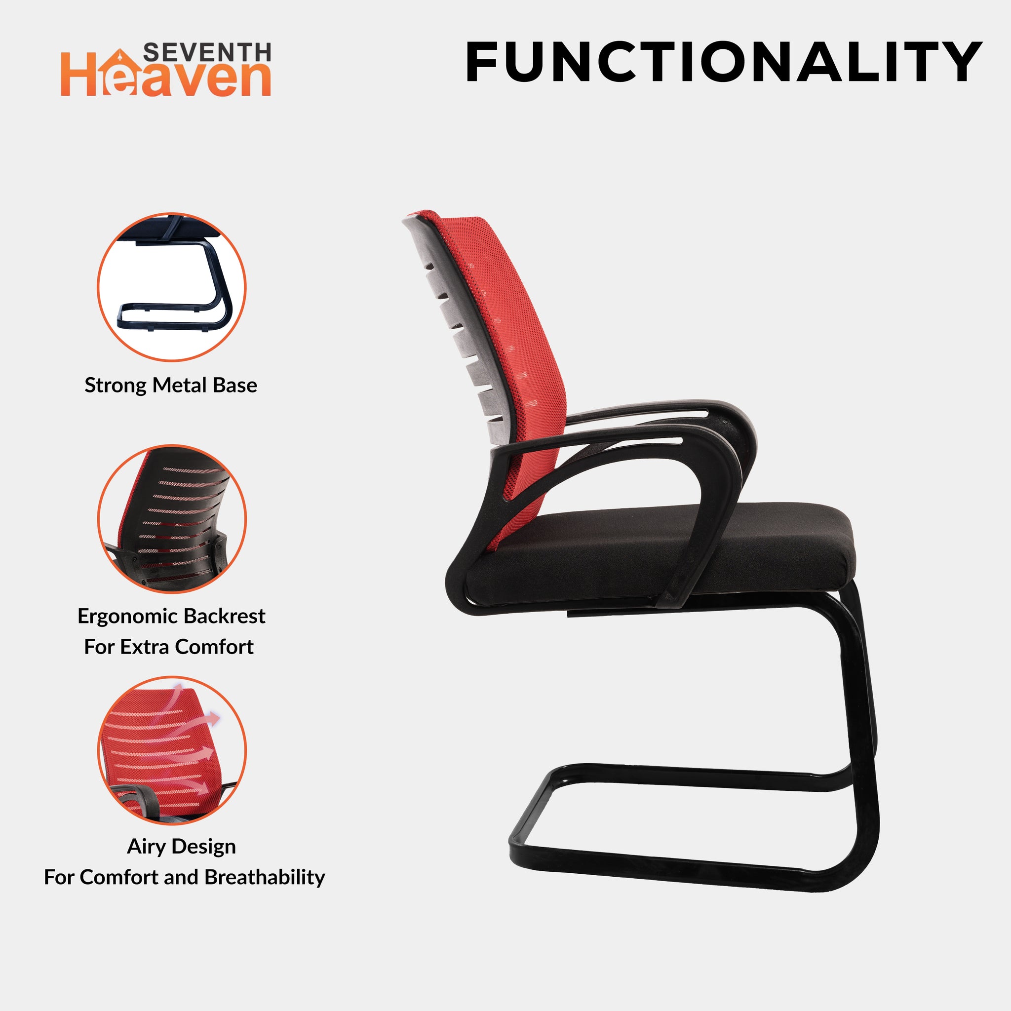 Blaze Mid-Back (C- Base) Office Chair – Ergonomic, Durable & Versatile (Orange)