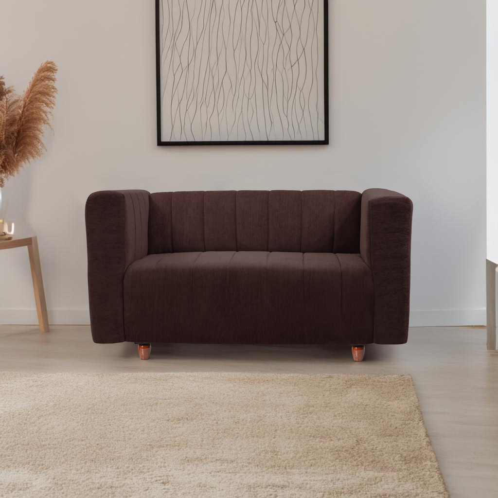 Tokyo 2 Seater Sofa- ( Premium Molfino Fabric- Brown )