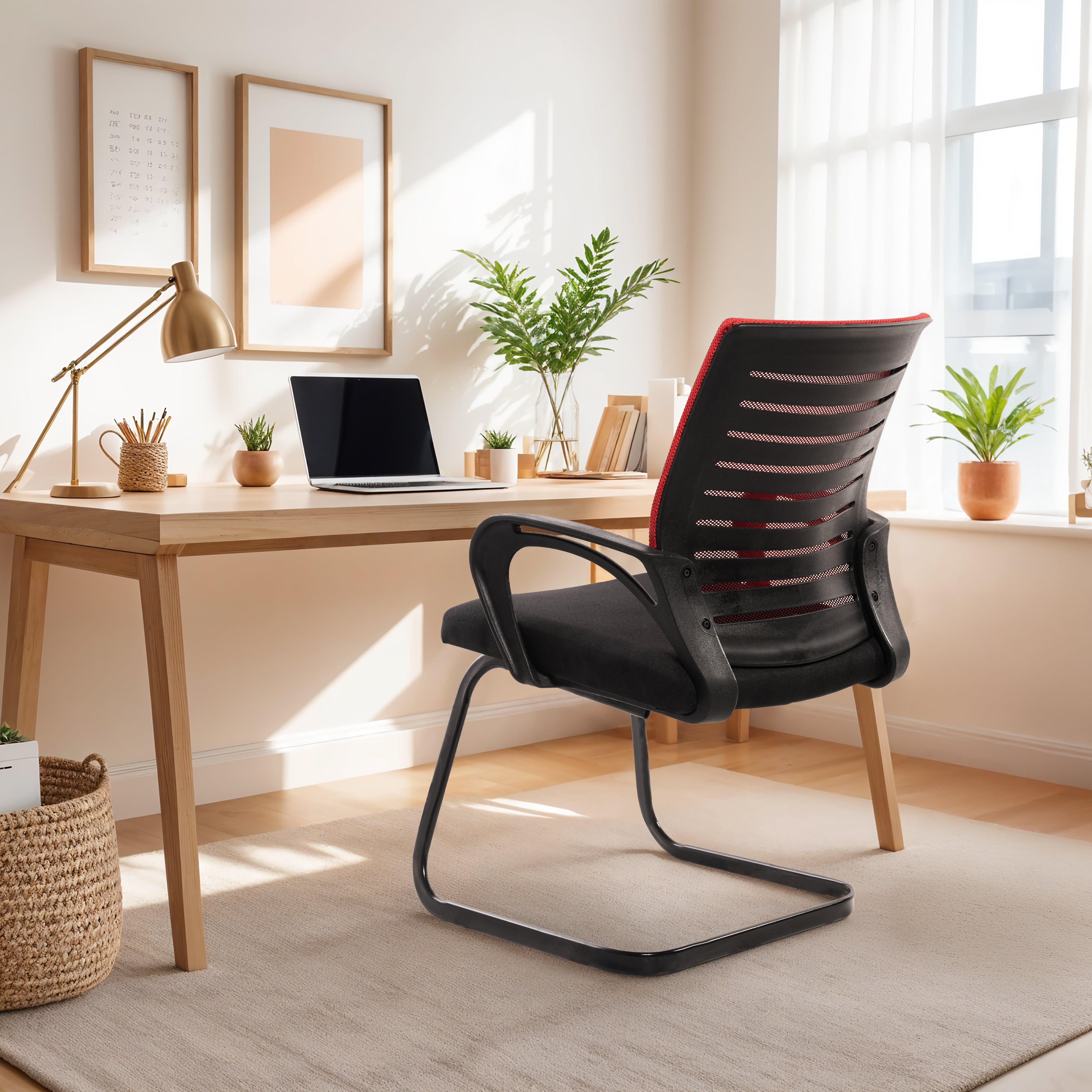 Blaze Mid-Back (C- Base) Office Chair – Ergonomic, Durable & Versatile (Red)
