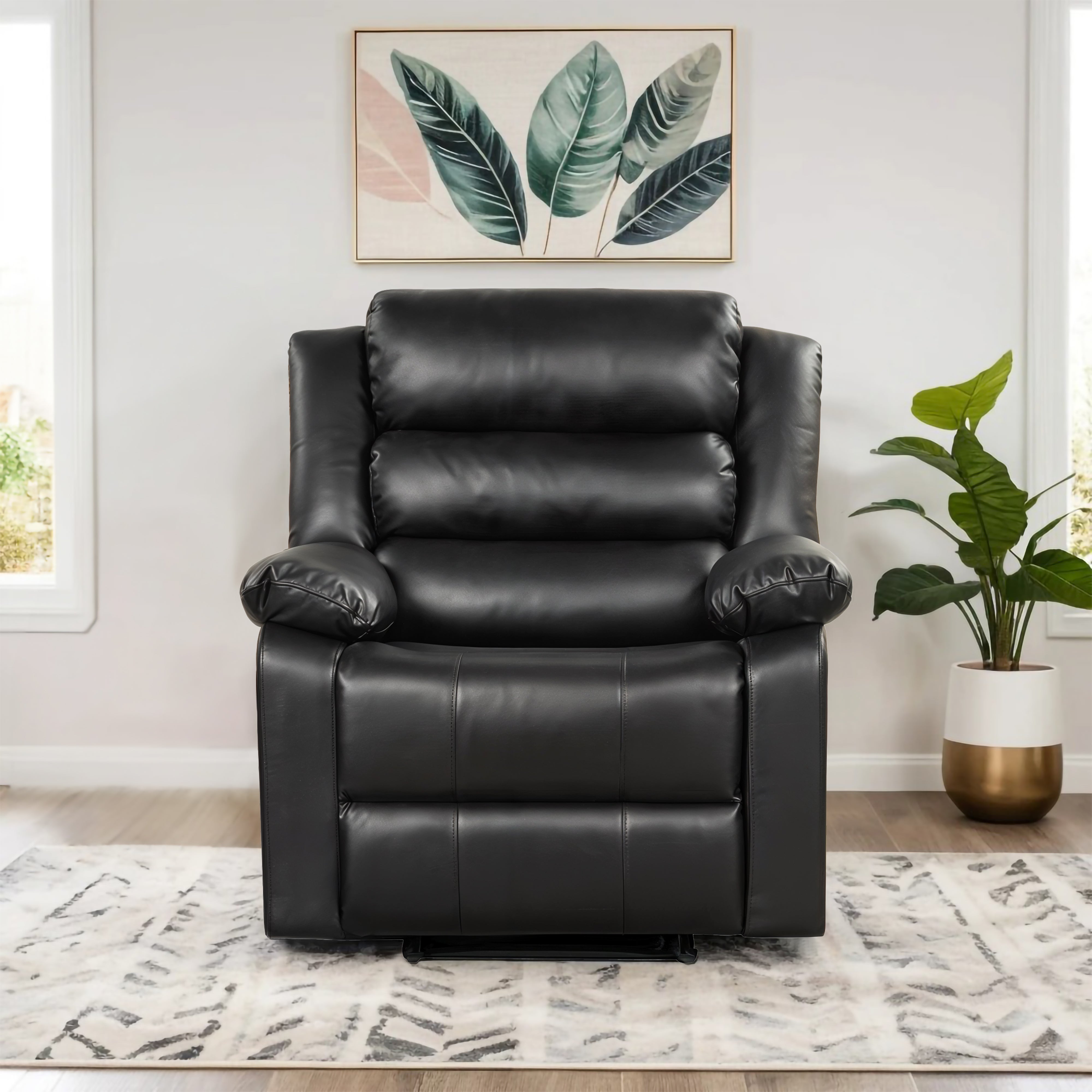 Oslo 1 Seater Recliner – ( Spacious, Luxurious & DIY-Friendly- Black )