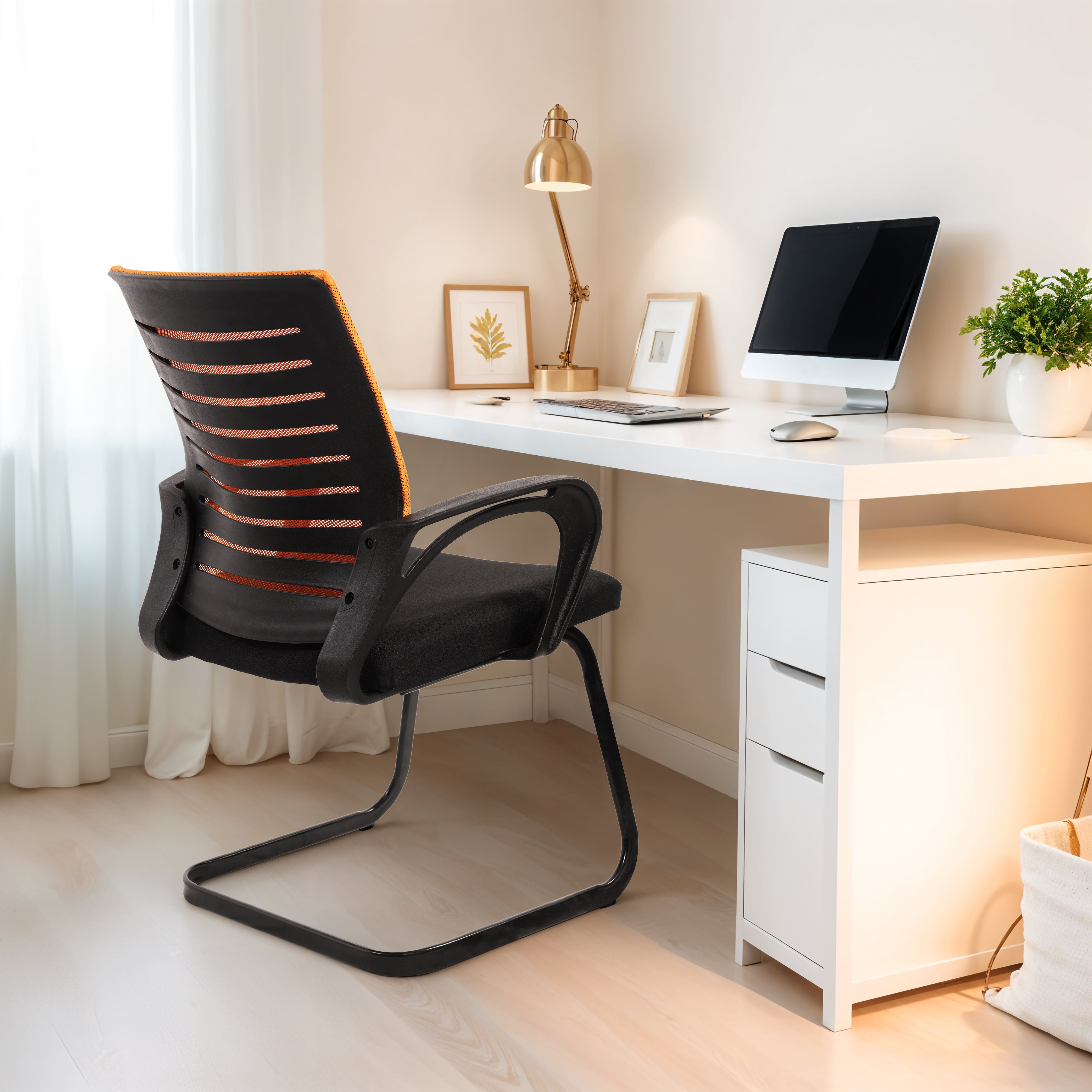 Blaze Mid-Back (C- Base) Office Chair – Ergonomic, Durable & Versatile (Orange)