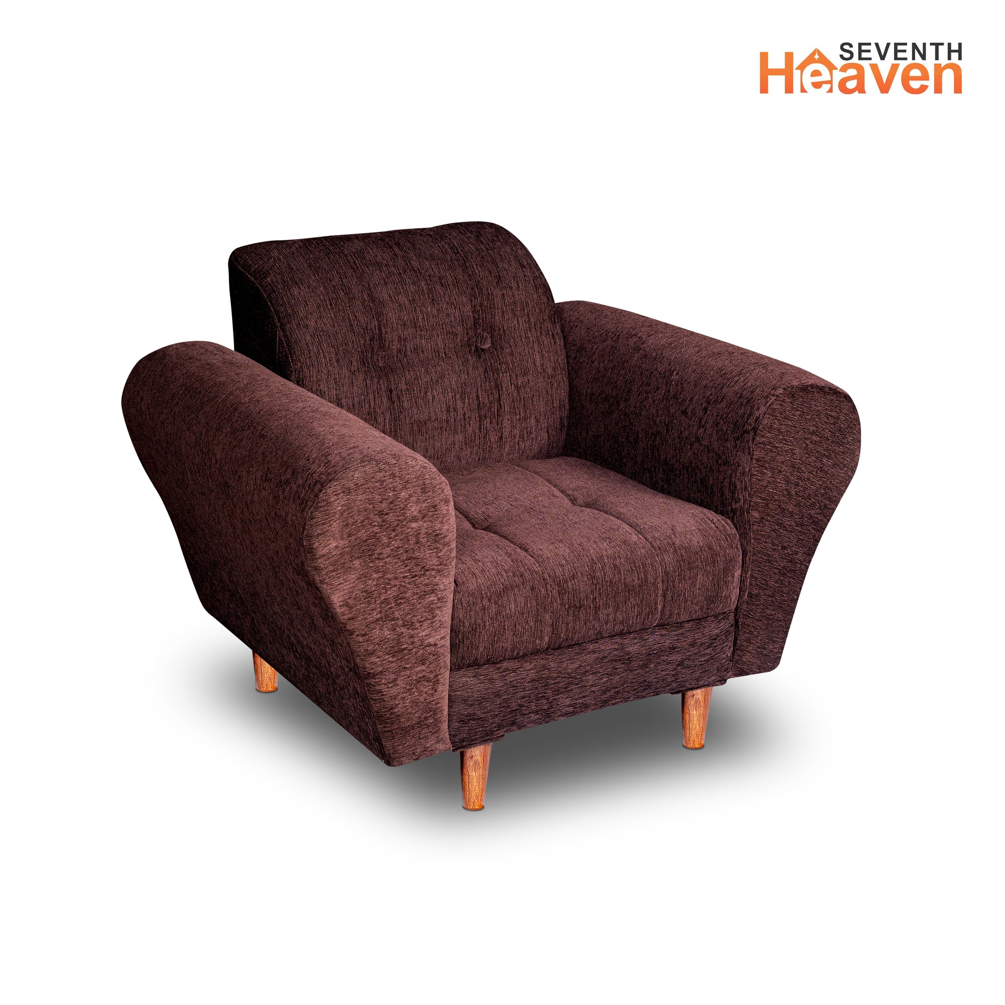 Milan 1 Seater Sofa - ( Premium Molfino Fabric- Brown )