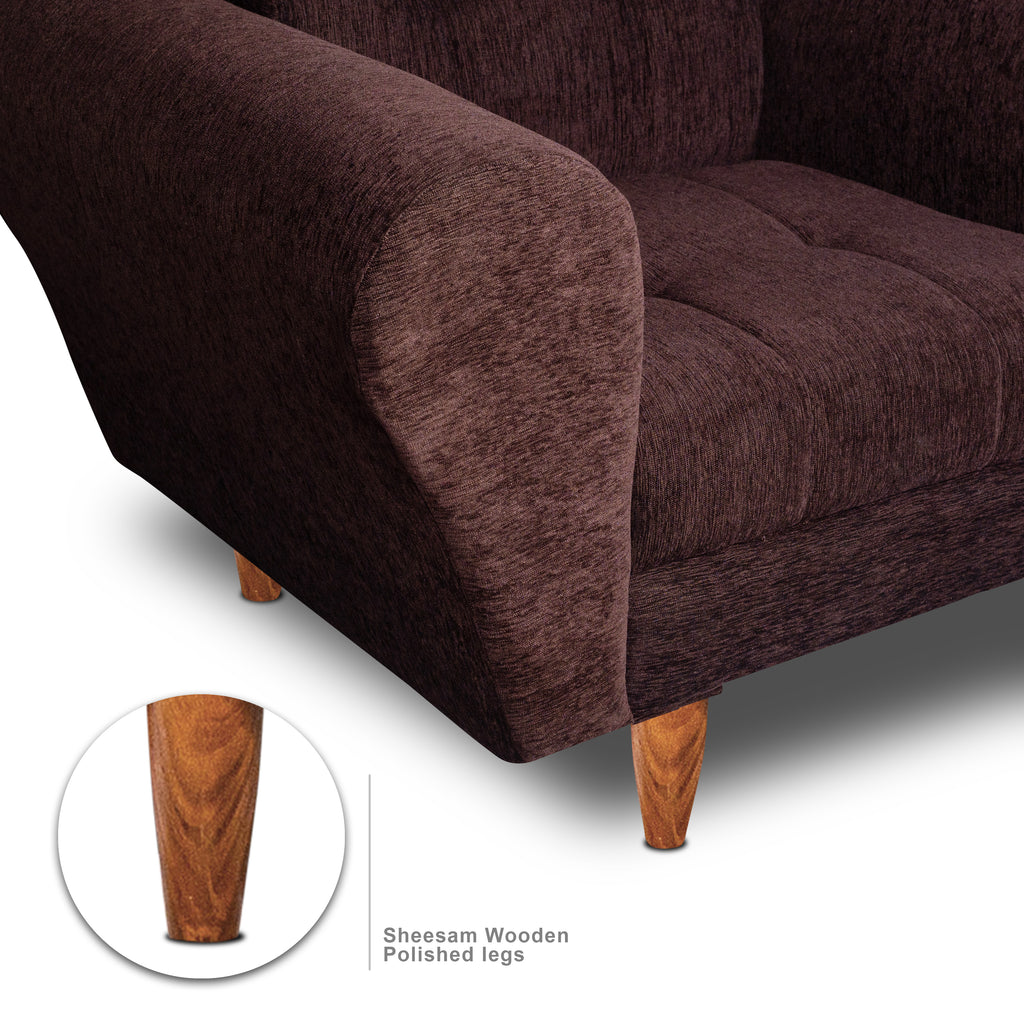 Milan 1 Seater Sofa - ( Premium Molfino Fabric- Brown )