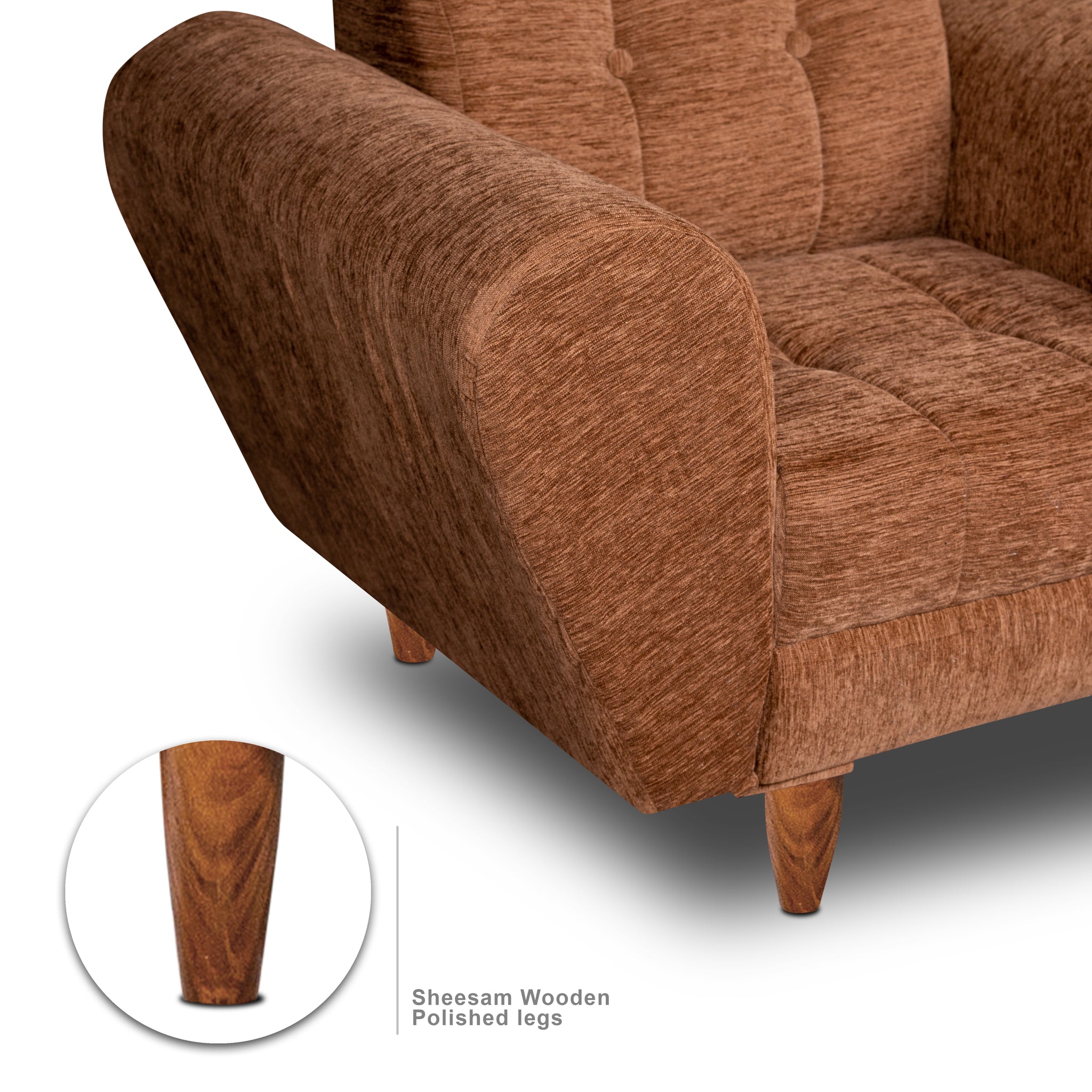 Milan 1 Seater Sofa - ( Premium Molfino Fabric- Beige )