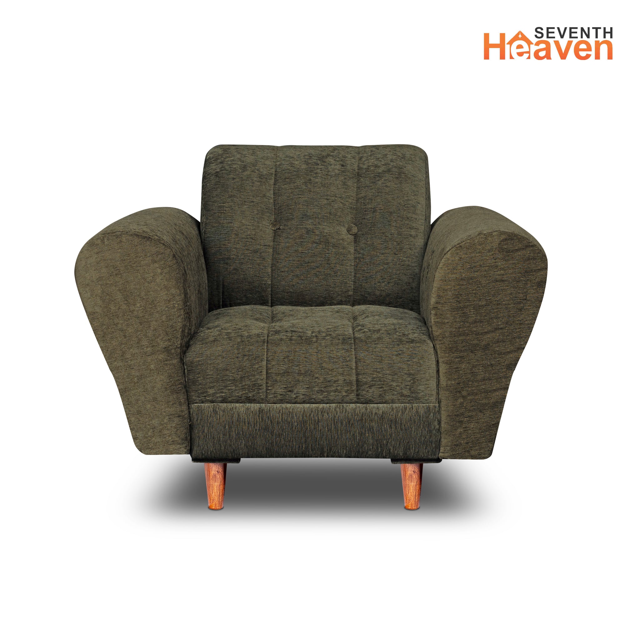 Milan 1 Seater Sofa - ( Premium Molfino Fabric-Green )
