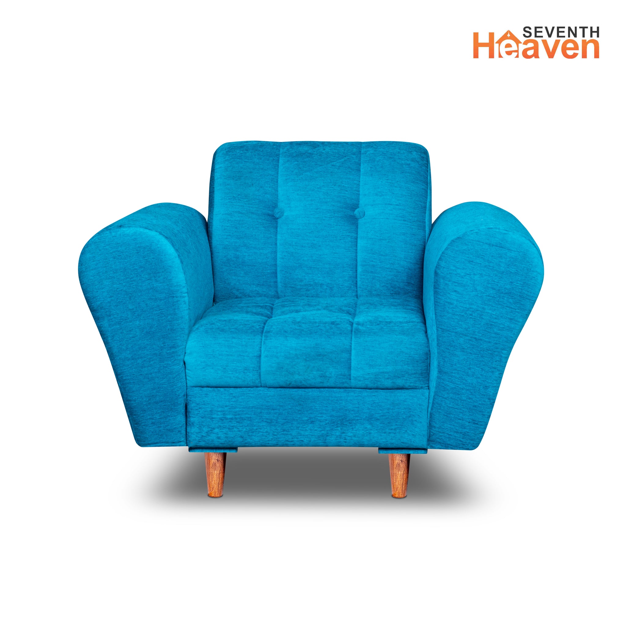 Milan 1 Seater Sofa - ( Premium Molfino Fabric- Sky Blue )