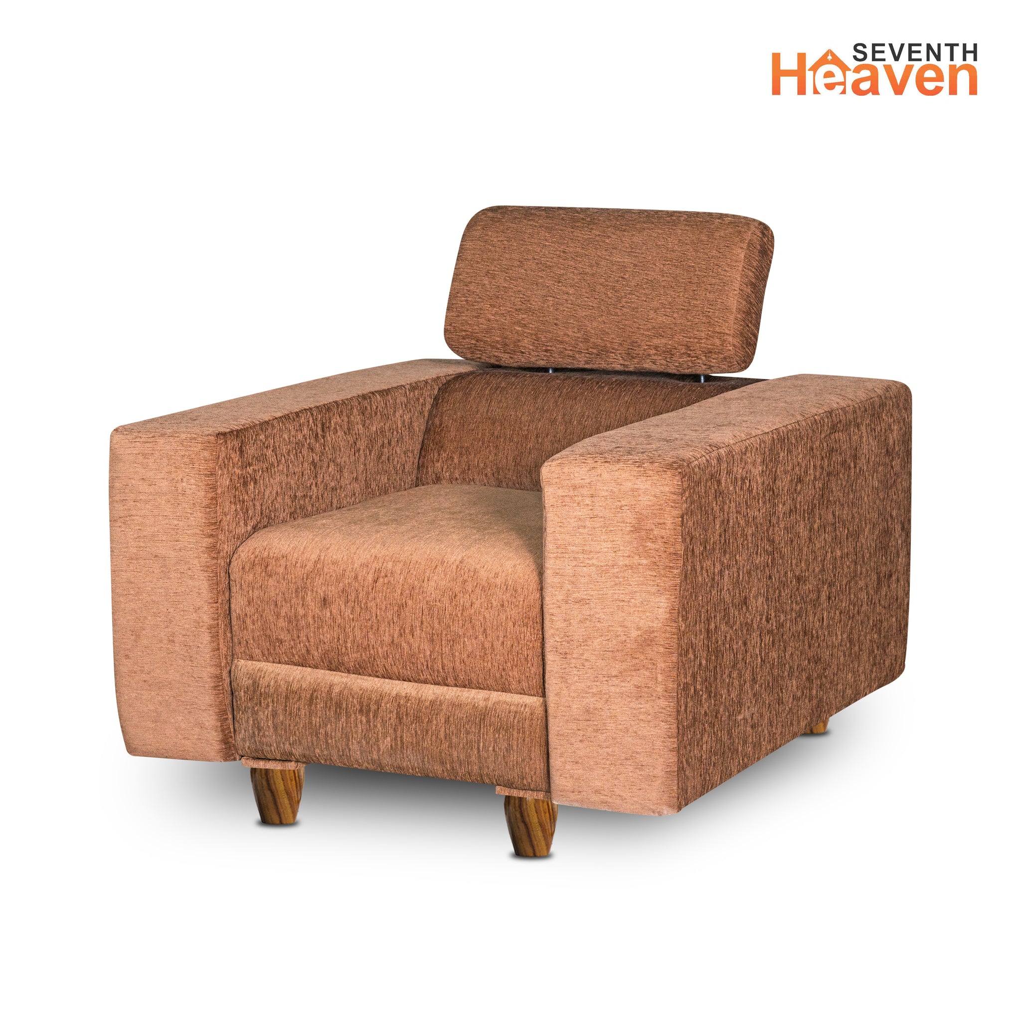 Berlin 1 Seater Sofa- ( Premium Molfino Fabric- Beige )