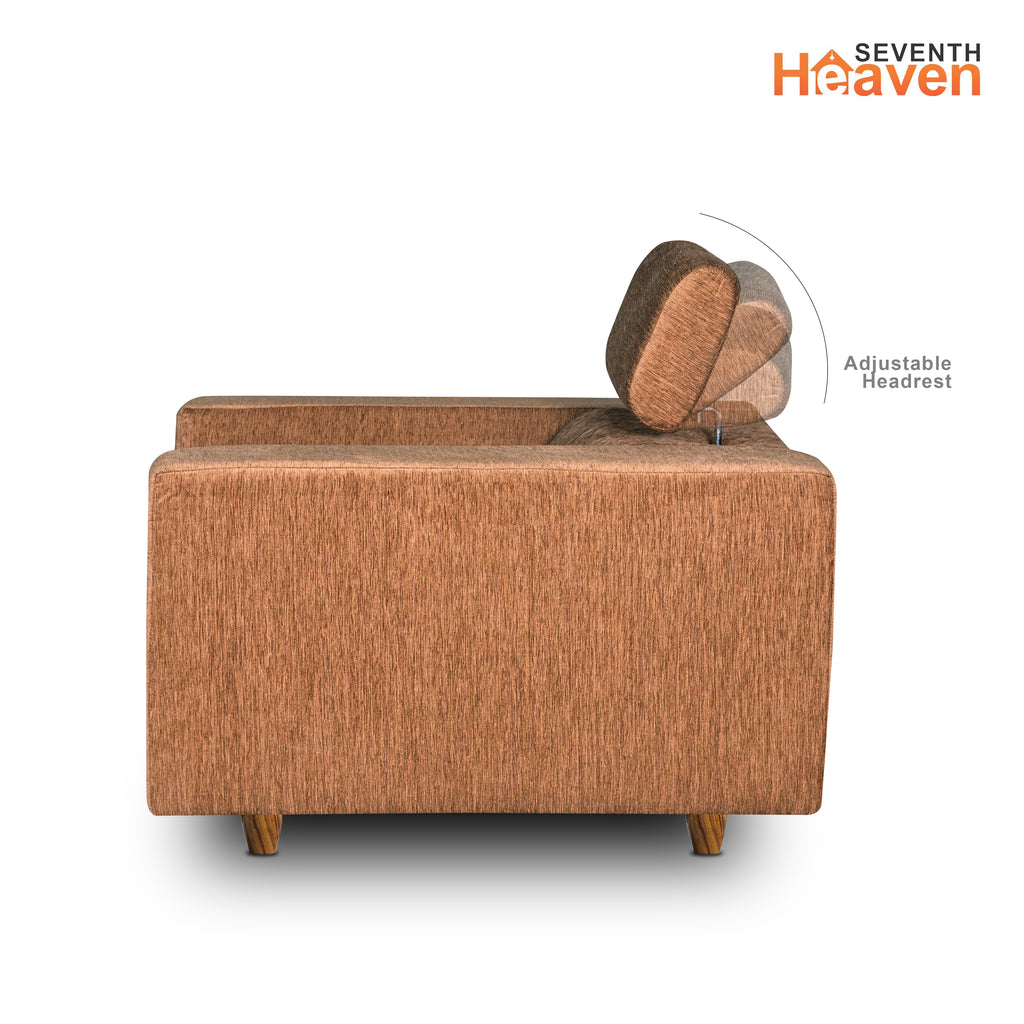 Berlin 1 Seater Sofa- ( Premium Molfino Fabric- Beige )