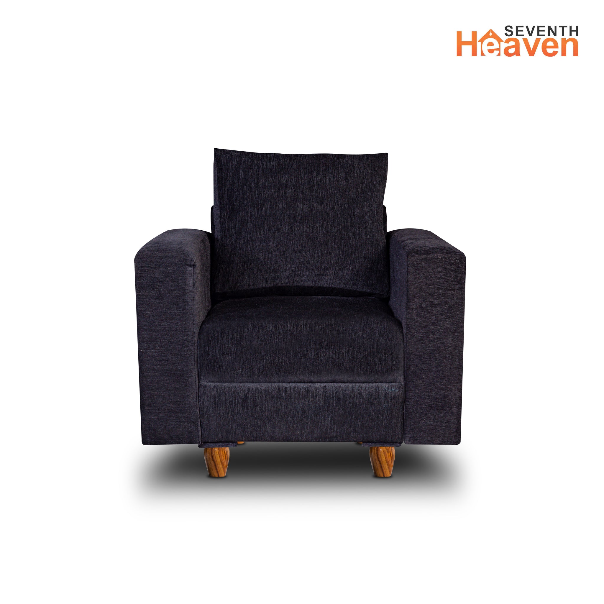 Rio 1 Seater Sofa- ( Premium Molfino Fabric- Black )