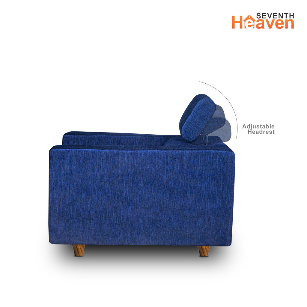 Berlin 1 Seater Sofa- ( Premium Molfino Fabric-Blue )