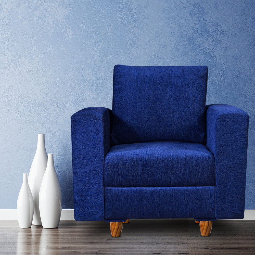 Rio 1 Seater Sofa- ( Premium Molfino Fabric- Blue )