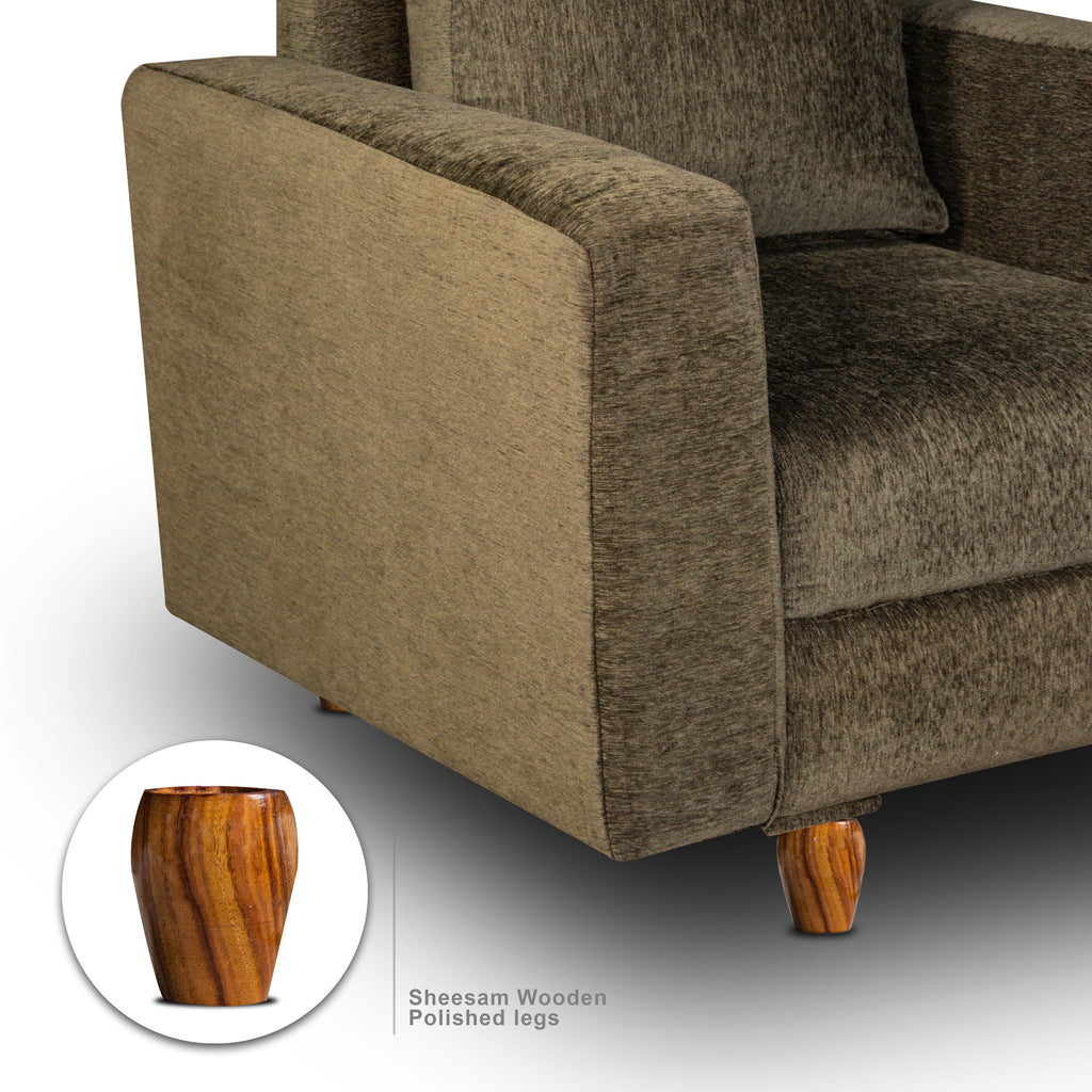 Rio 1 Seater Sofa- ( Premium Molfino Fabric- Green )