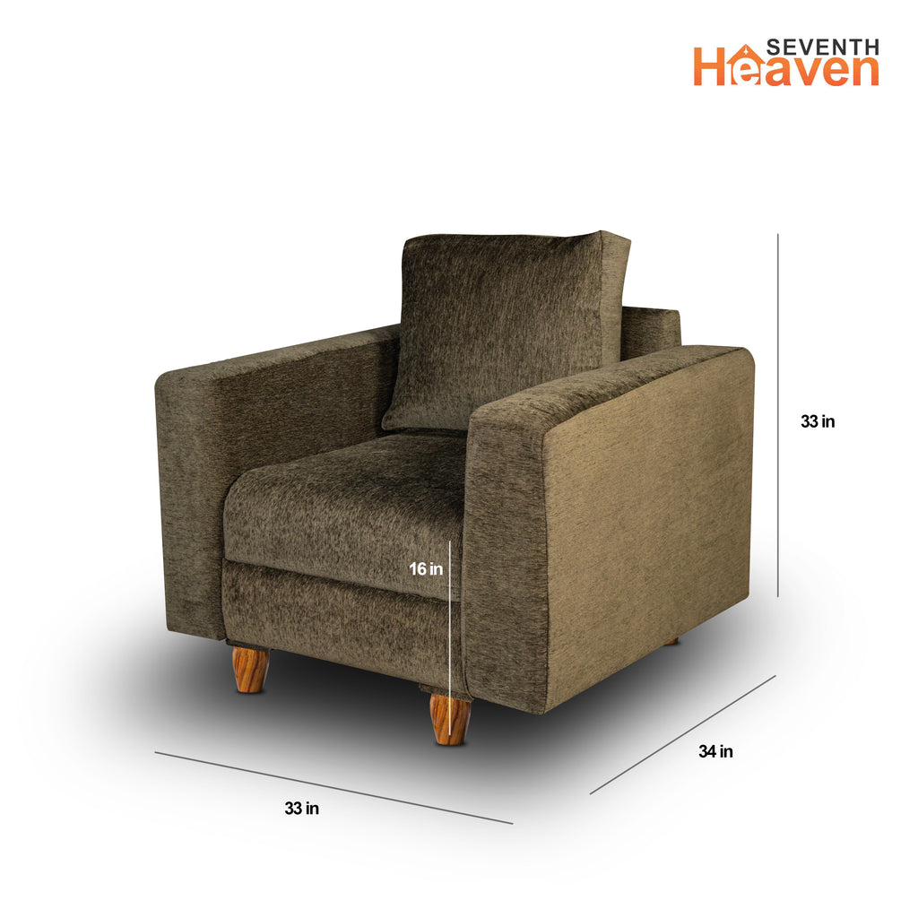 Rio 1 Seater Sofa- ( Premium Molfino Fabric- Green )