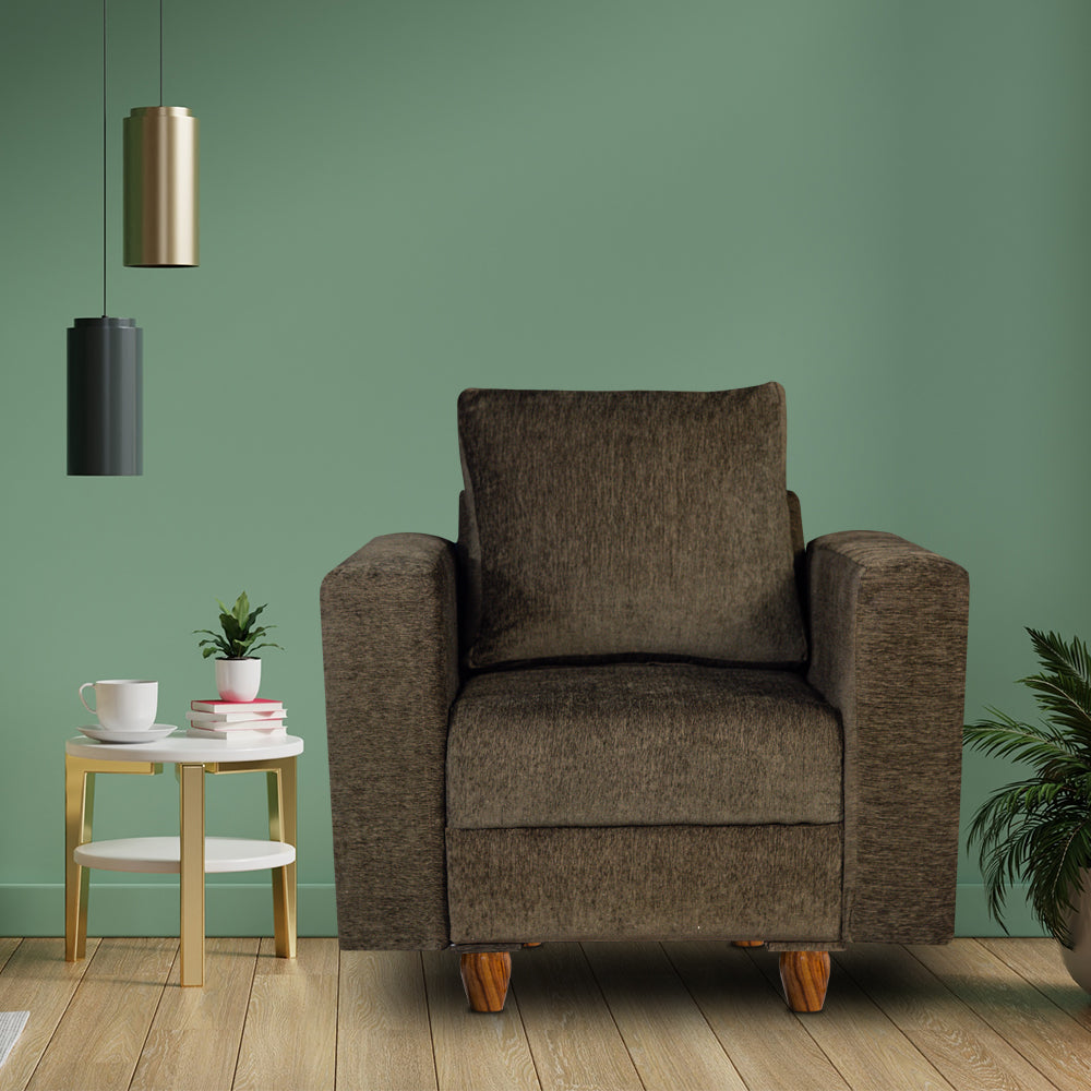 Rio 1 Seater Sofa- ( Premium Molfino Fabric- Green )