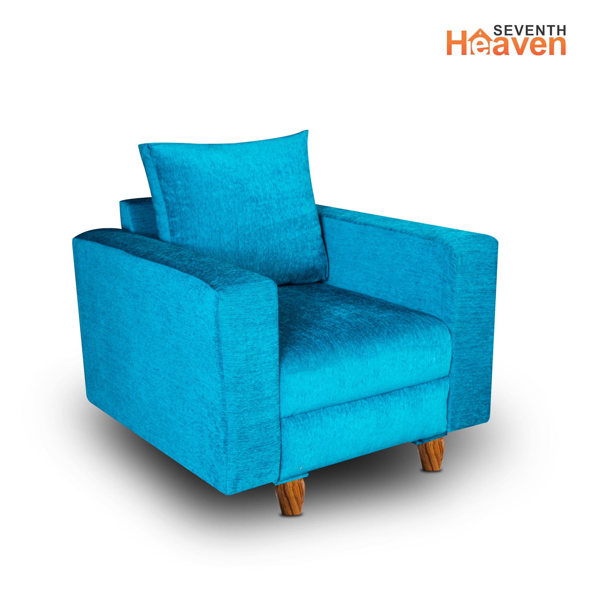 Rio 1 Seater Sofa- ( Premium Molfino Fabric- Sky Blue )