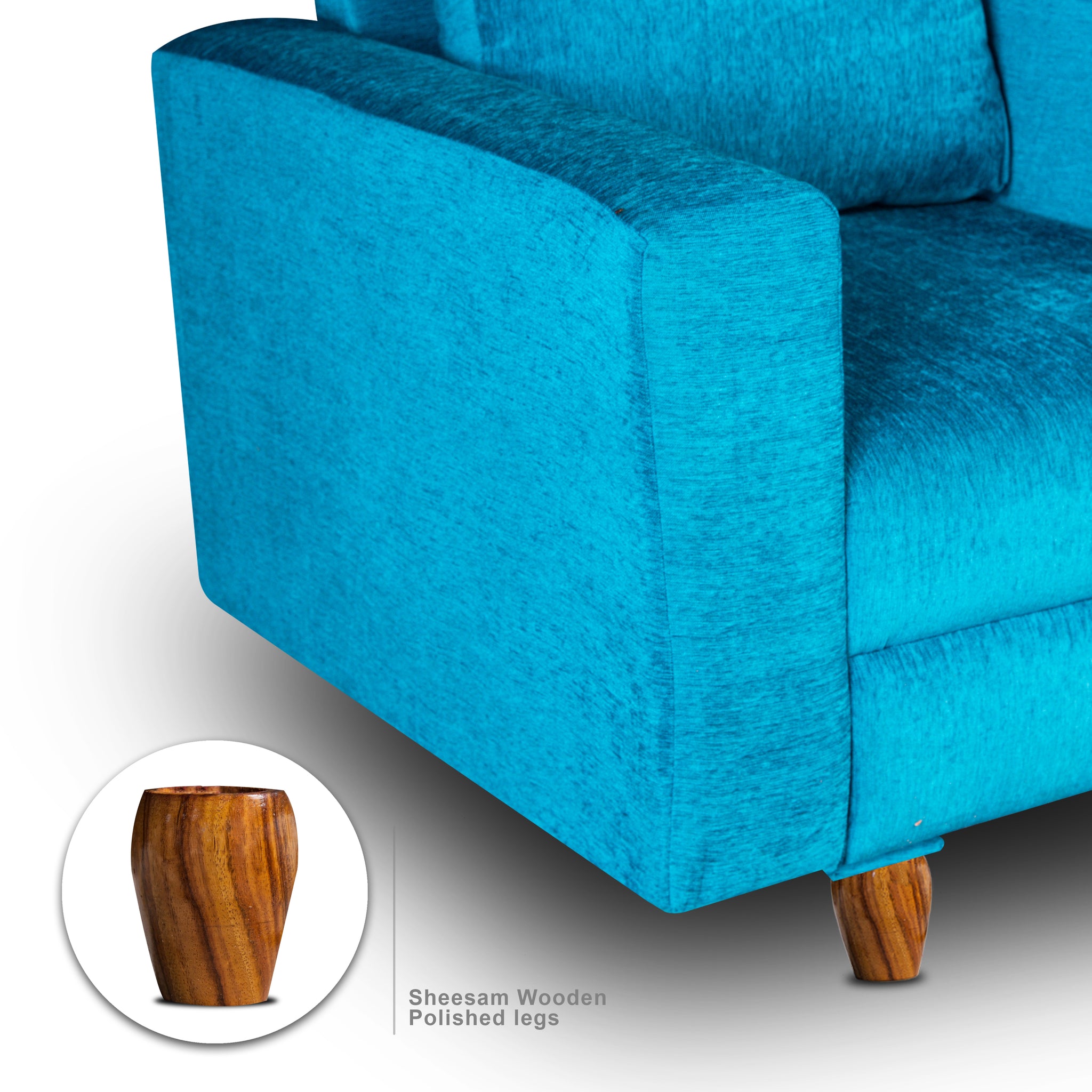 Rio 1 Seater Sofa- ( Premium Molfino Fabric- Sky Blue )