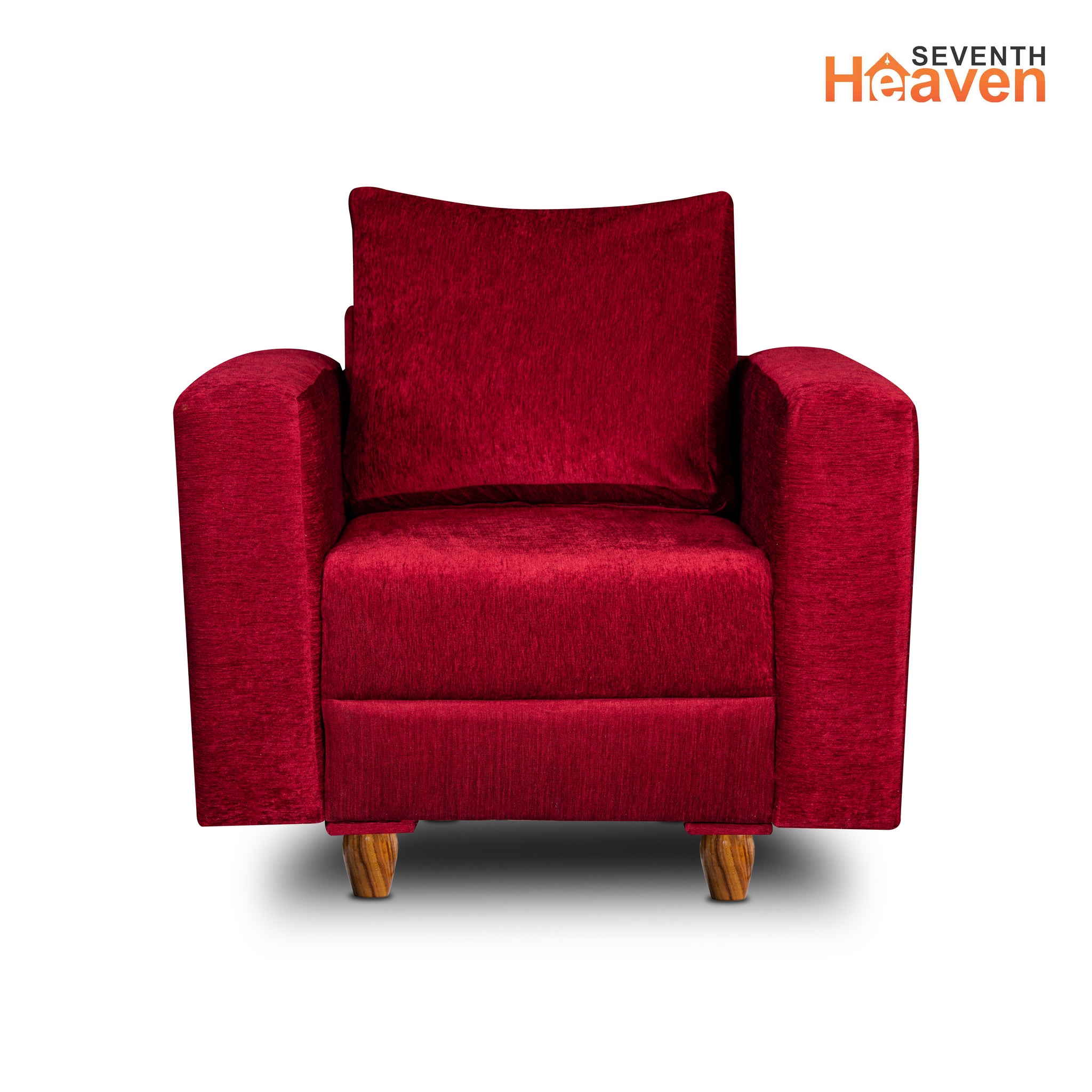 Rio 1 Seater Sofa- ( Premium Molfino Fabric- Maroon )