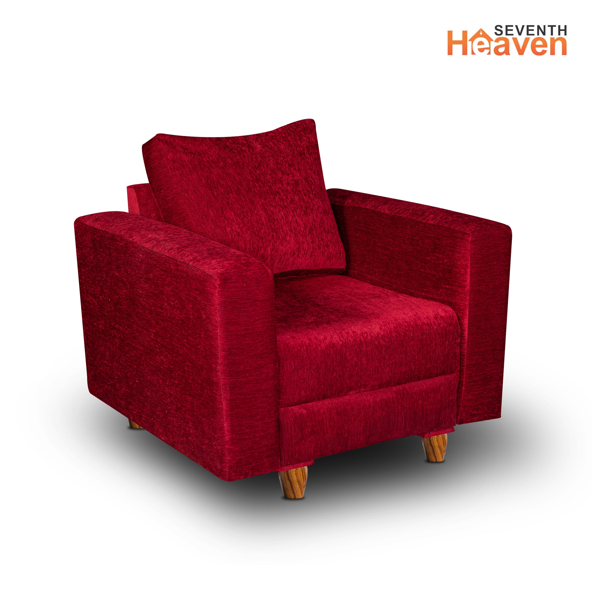 Rio 1 Seater Sofa- ( Premium Molfino Fabric- Maroon )