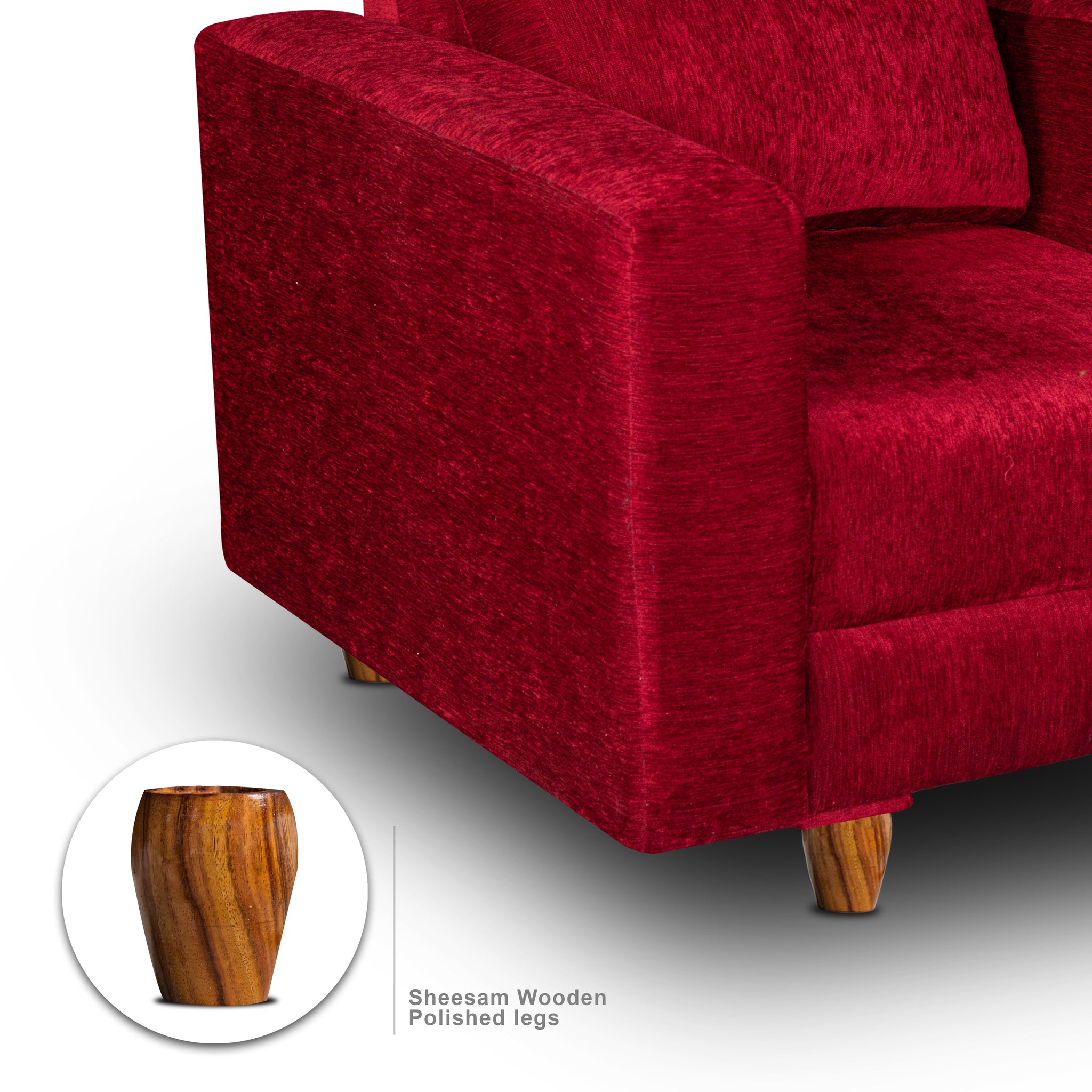 Rio 1 Seater Sofa- ( Premium Molfino Fabric- Maroon )