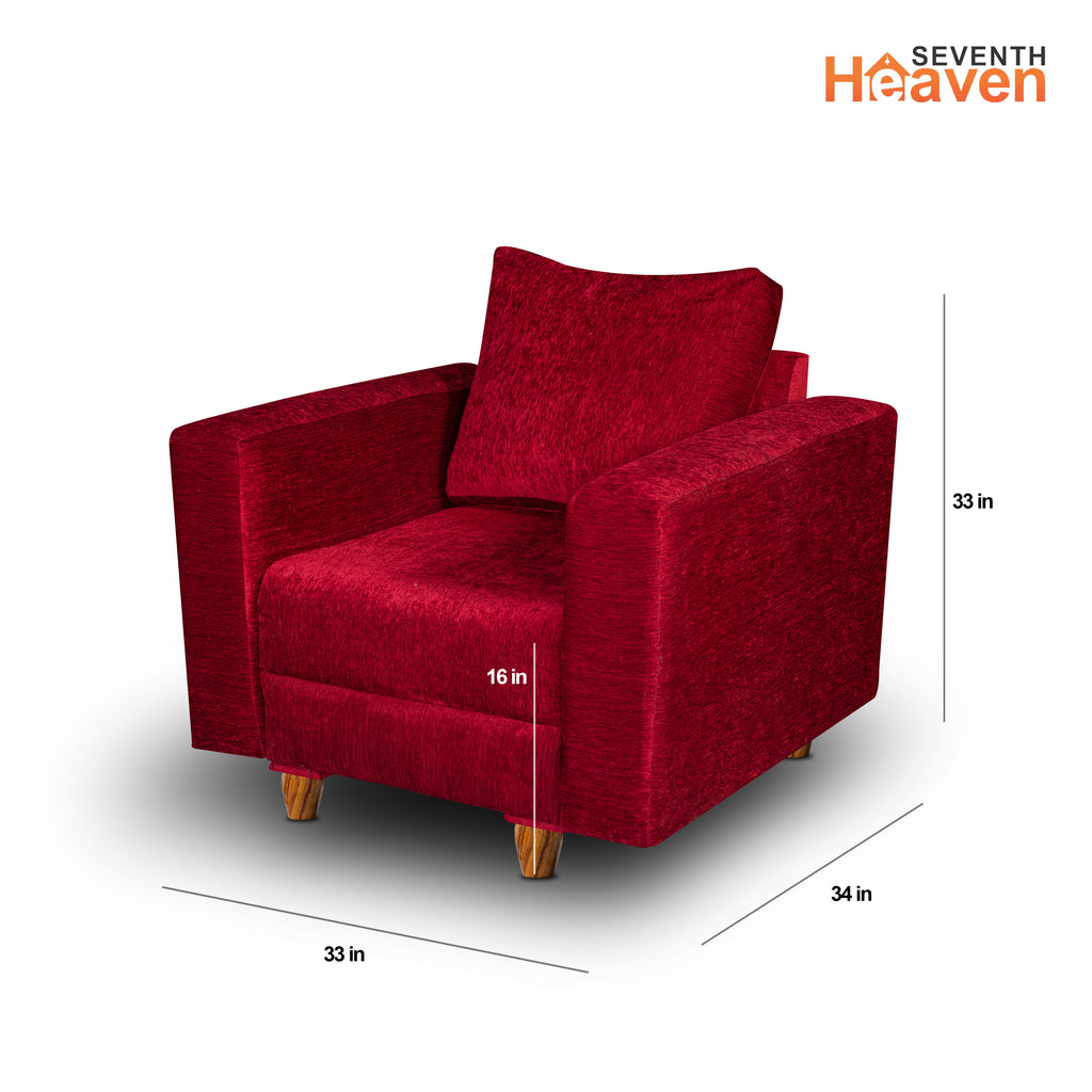 Rio 1 Seater Sofa- ( Premium Molfino Fabric- Maroon )