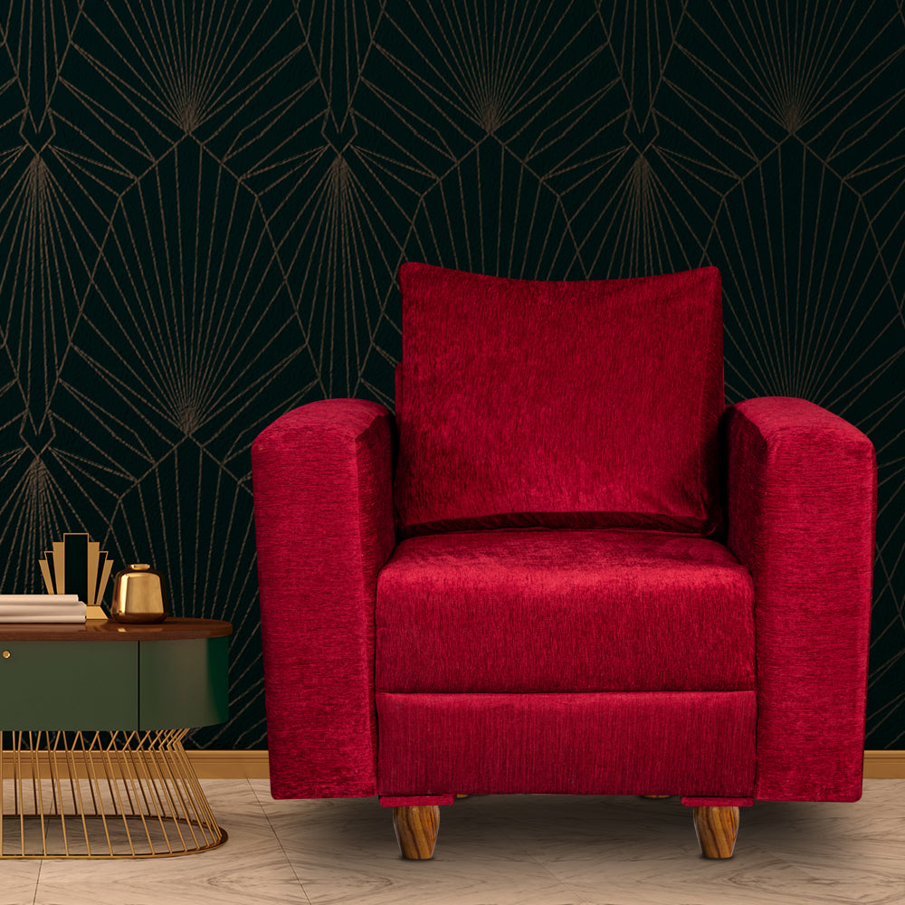 Rio 1 Seater Sofa- ( Premium Molfino Fabric- Maroon )