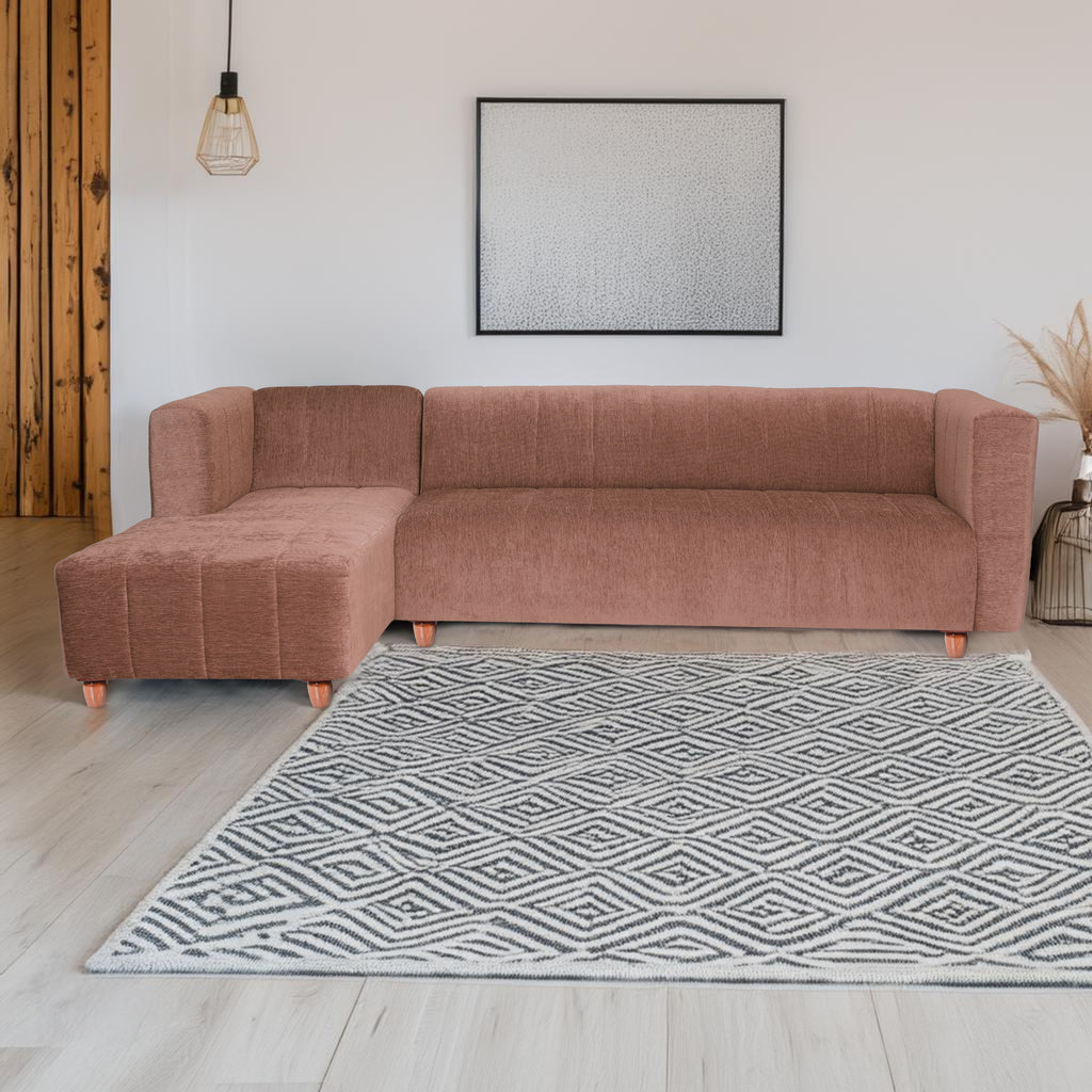 Tokyo 6 Seater Sofa Left Corner- ( Premium Molfino Fabric- Beige )