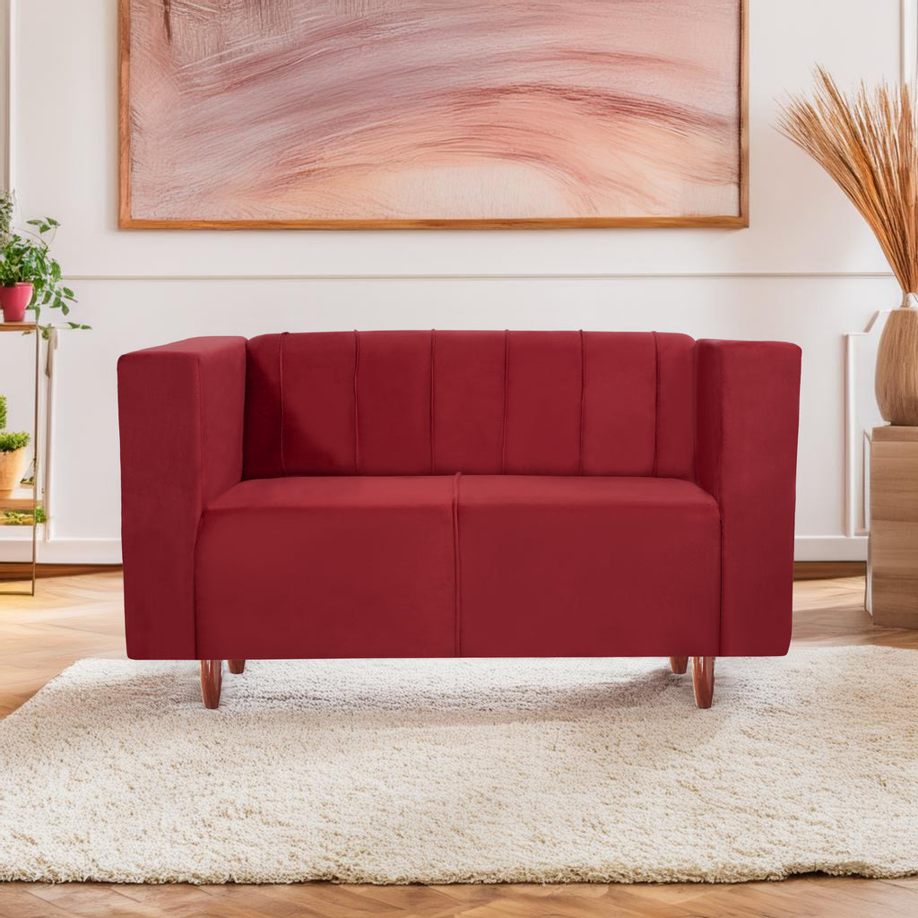 Sydney 2 Seater Sofa- ( Premium Holland Fabric- Maroon )