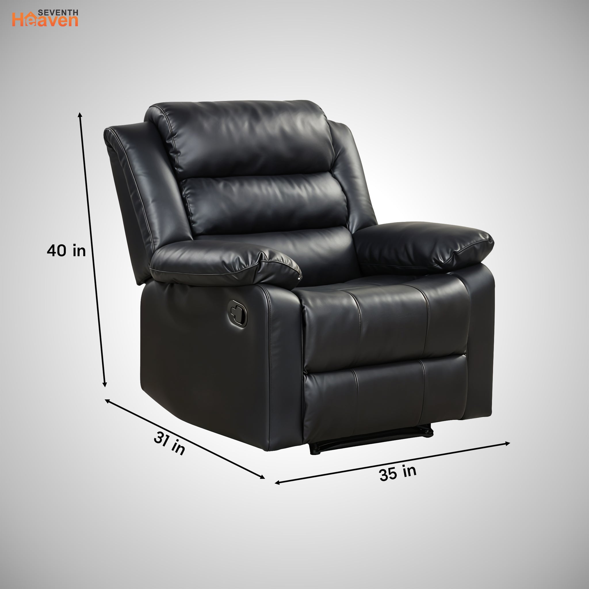 Oslo 1 Seater Recliner – ( Spacious, Luxurious & DIY-Friendly- Black )