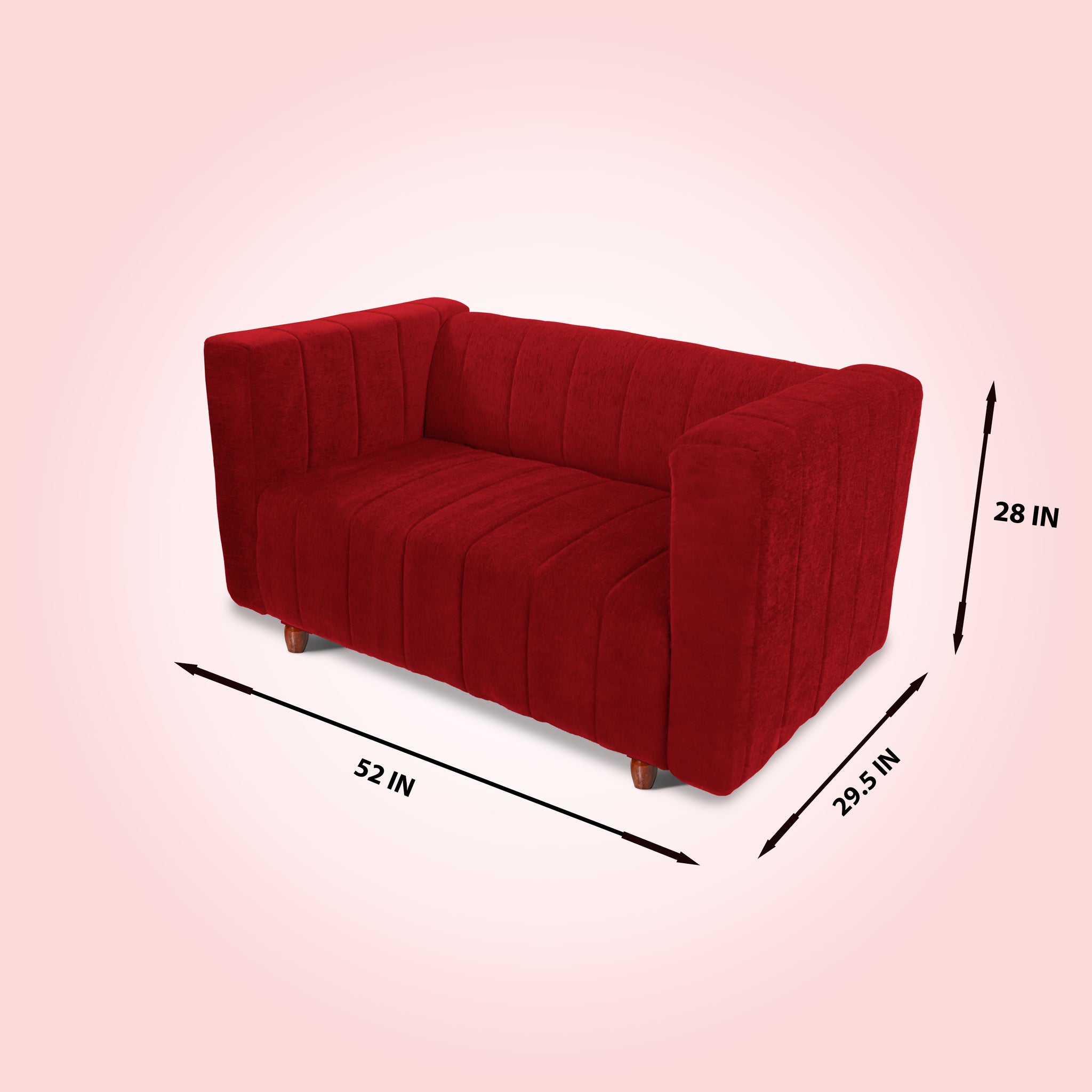 Tokyo 2 Seater Sofa- ( Premium Molfino Fabric- Maroon )