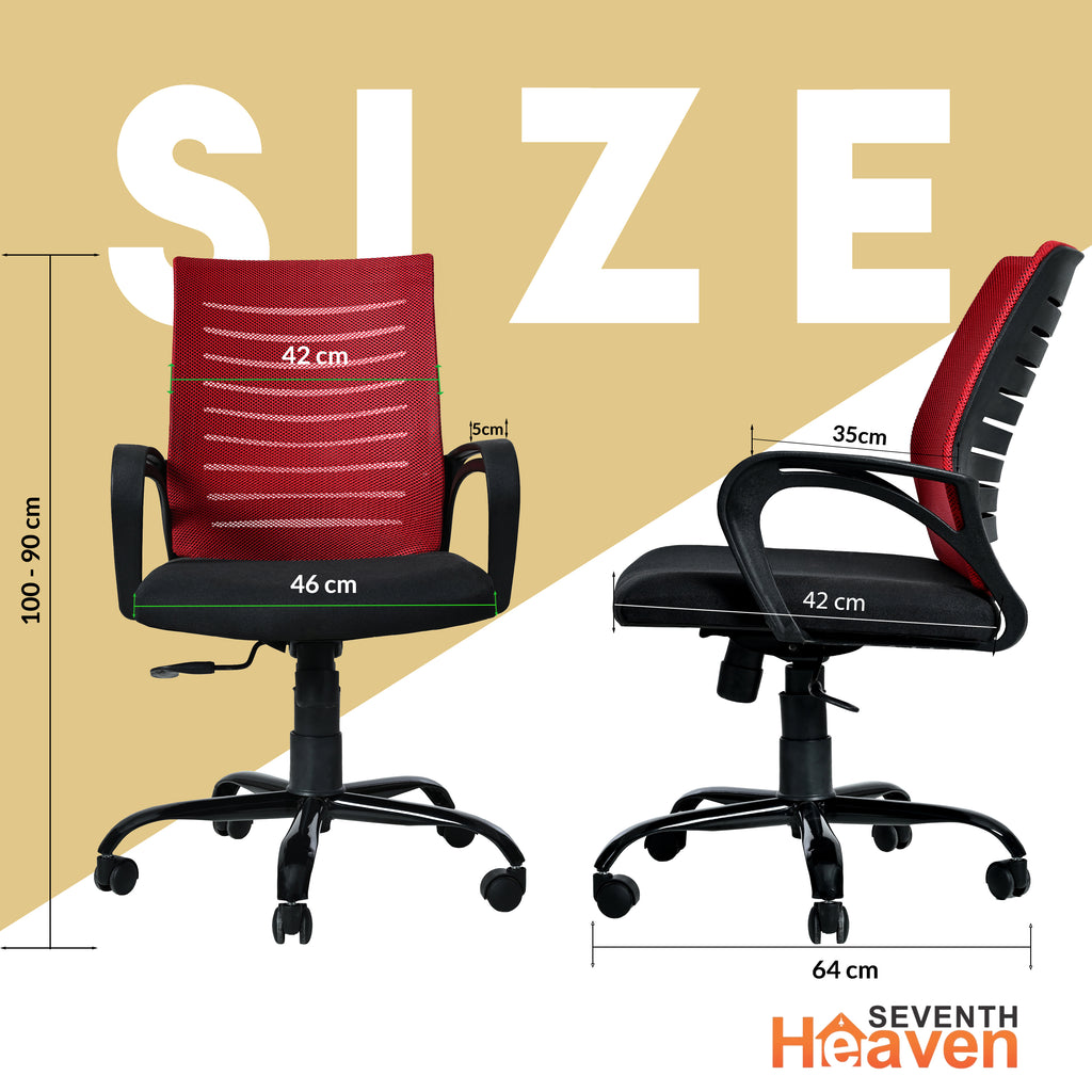 Blaze Mid-Back Office Chair – Ergonomic, Durable & Versatile (Red)