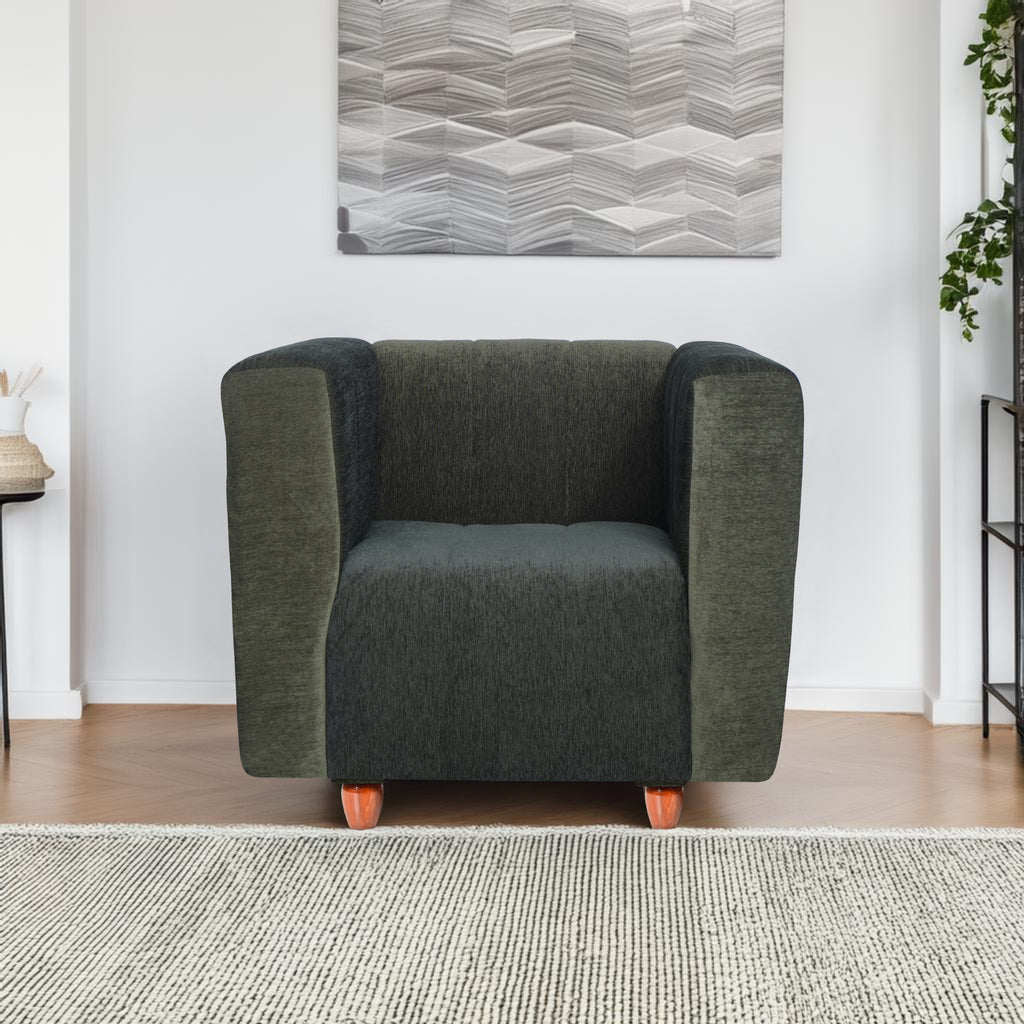 Tokyo 1 Seater Sofa- ( Premium Molfino Fabric- Green )