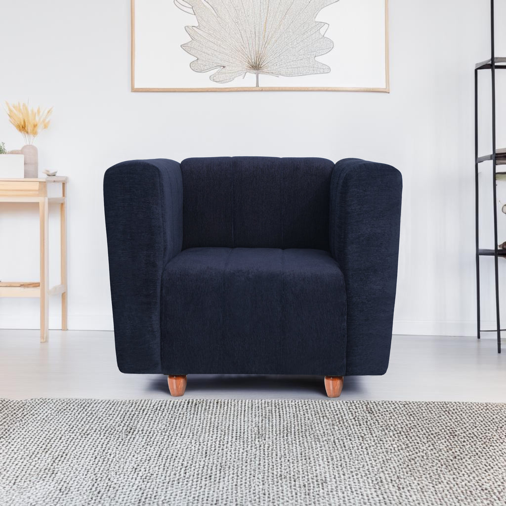 Tokyo 1 Seater Sofa- ( Premium Molfino Fabric- Black )