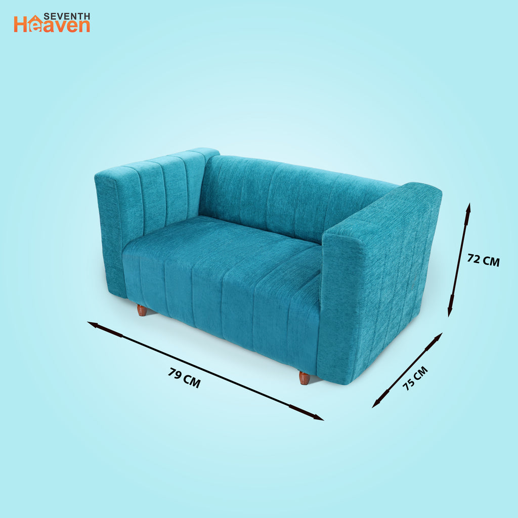 Tokyo 2 Seater Sofa- ( Premium Molfino Fabric- Sky Blue )
