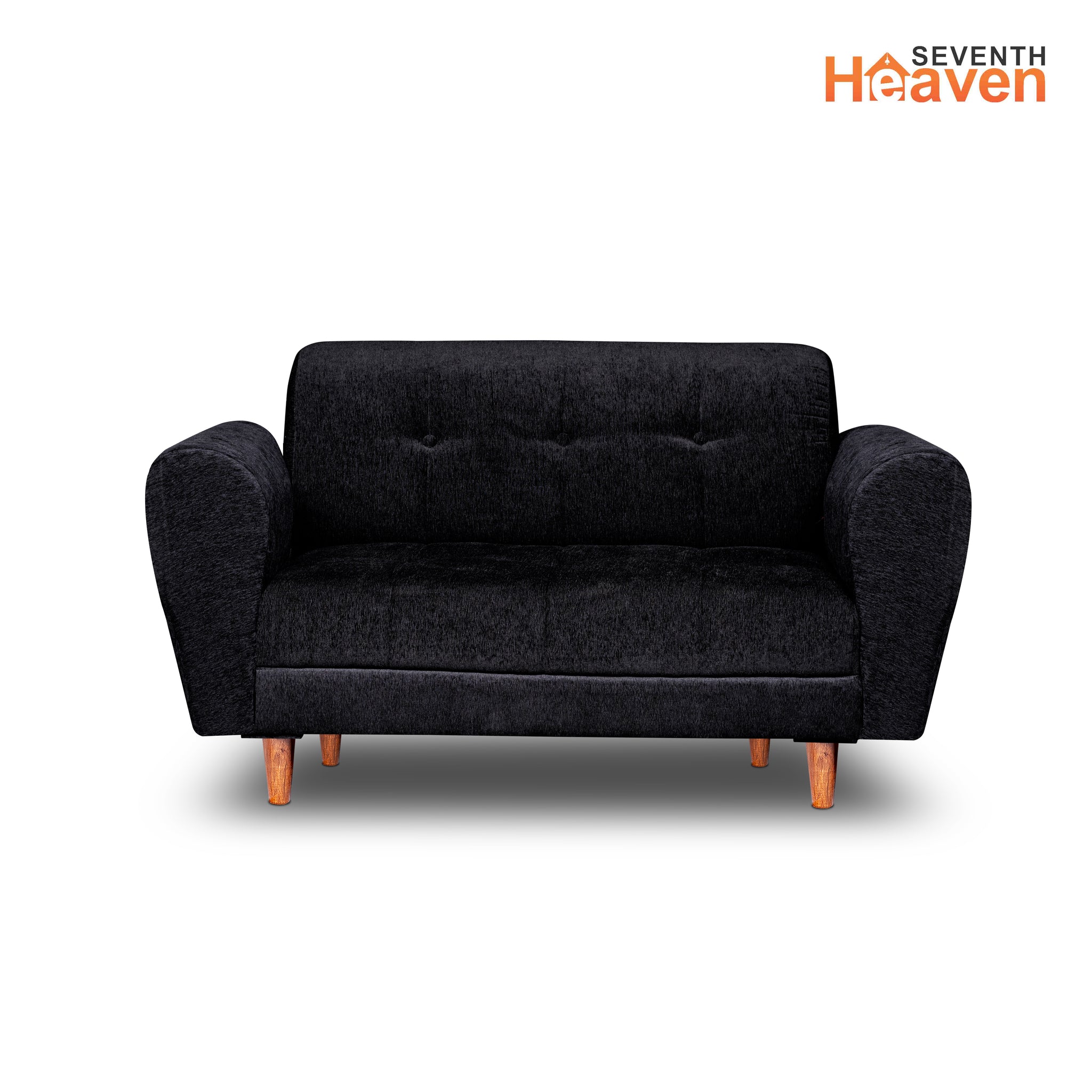 Milan 2 Seater Sofa- Premium Molfino Fabric- Black