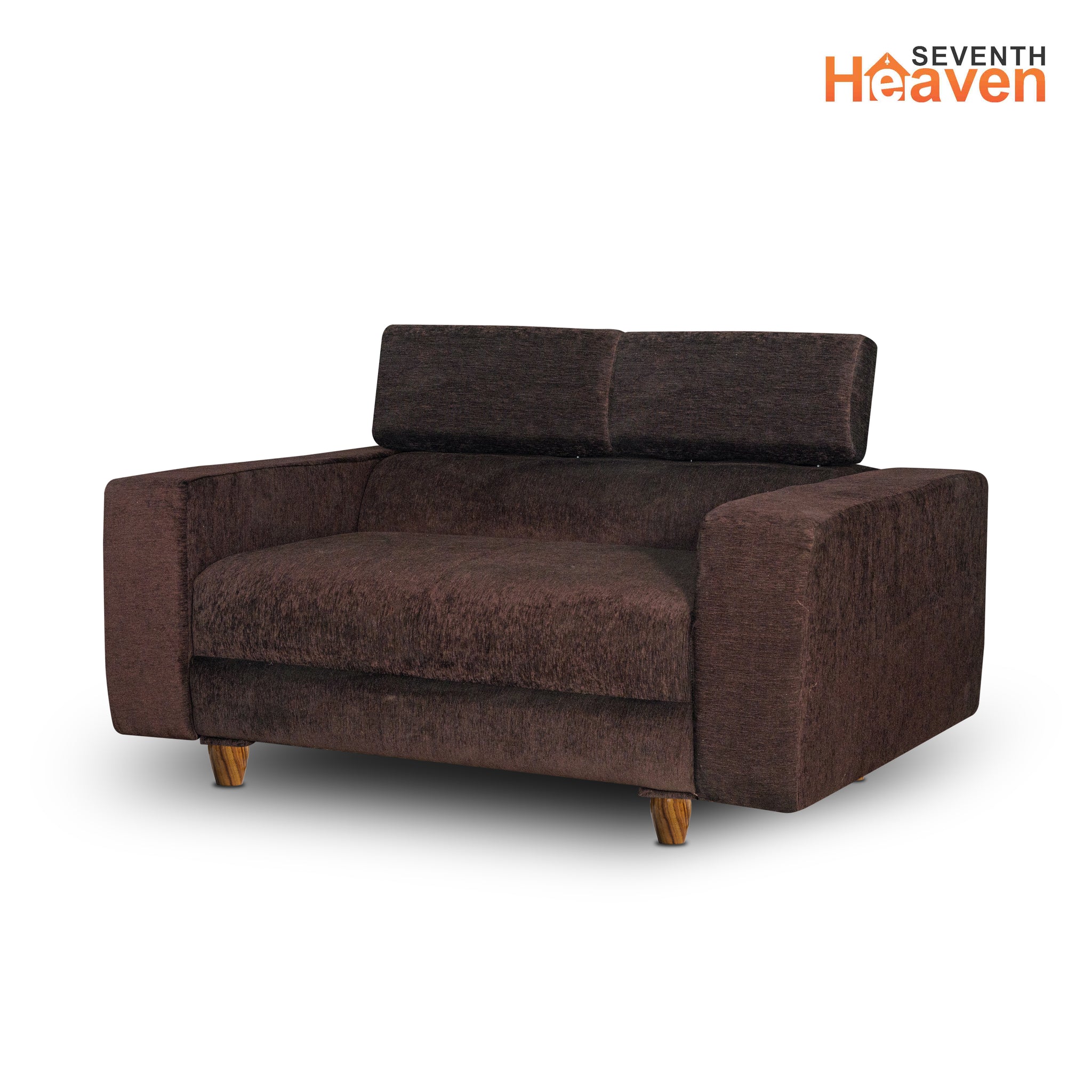 Berlin 2 Seater Sofa- ( Premium Molfino Fabric- Brown )