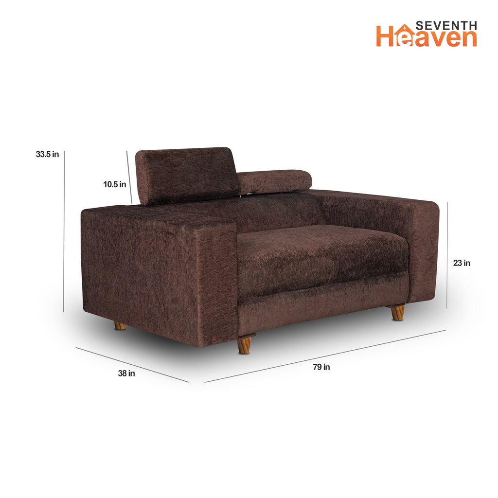 Berlin 2 Seater Sofa- ( Premium Molfino Fabric- Brown )