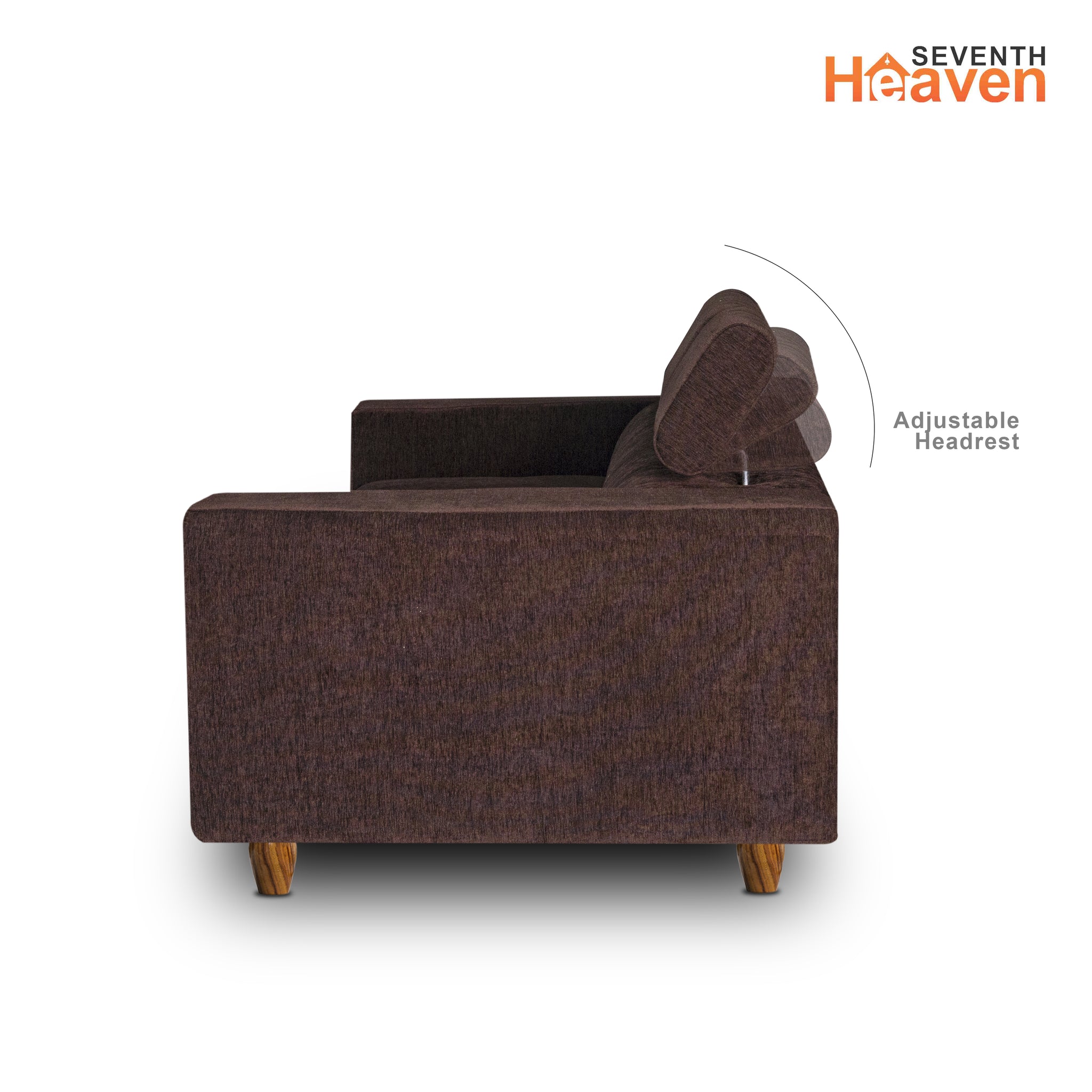 Berlin 2 Seater Sofa- ( Premium Molfino Fabric- Brown )