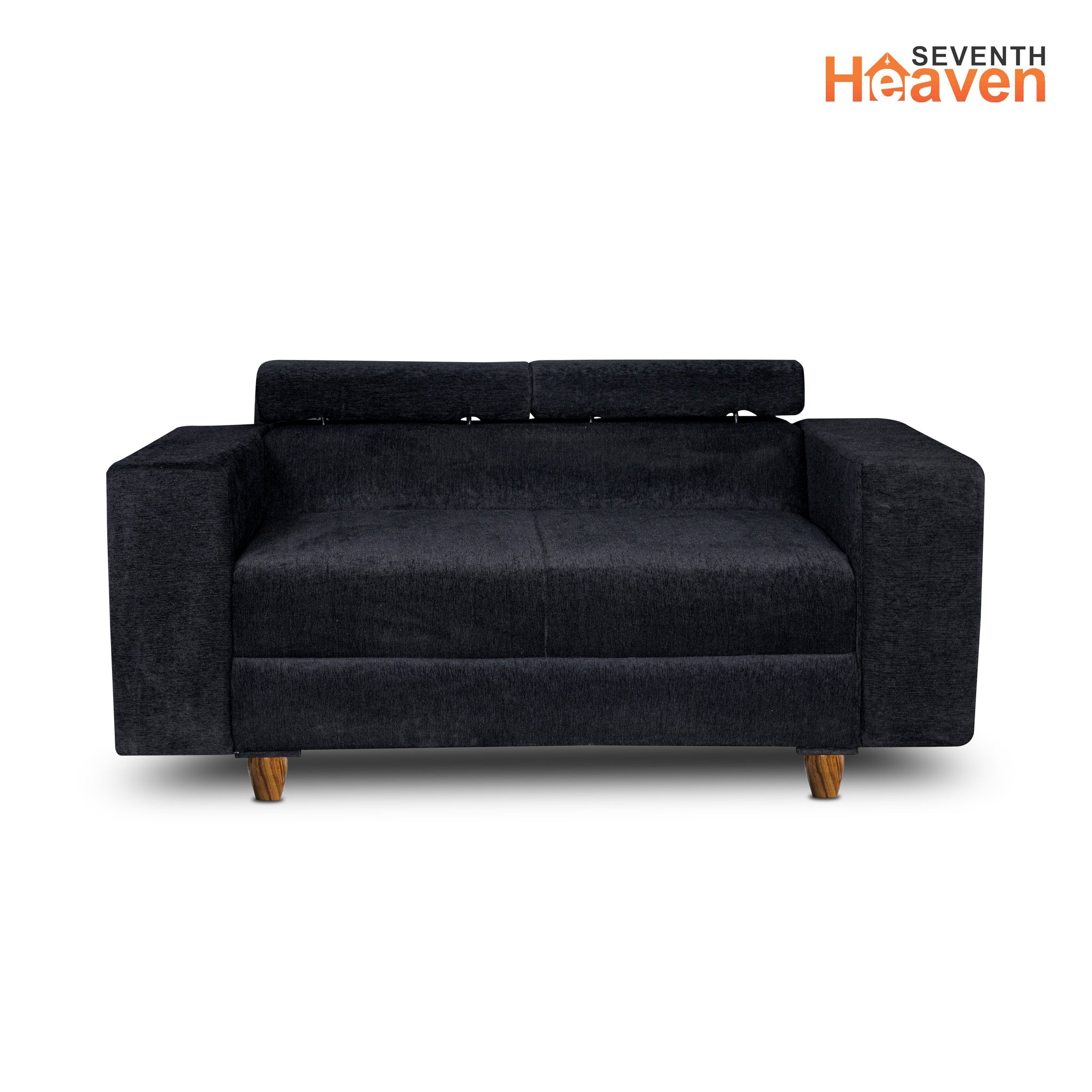 Berlin 2 Seater Sofa- ( Premium Molfino Fabric- Black )