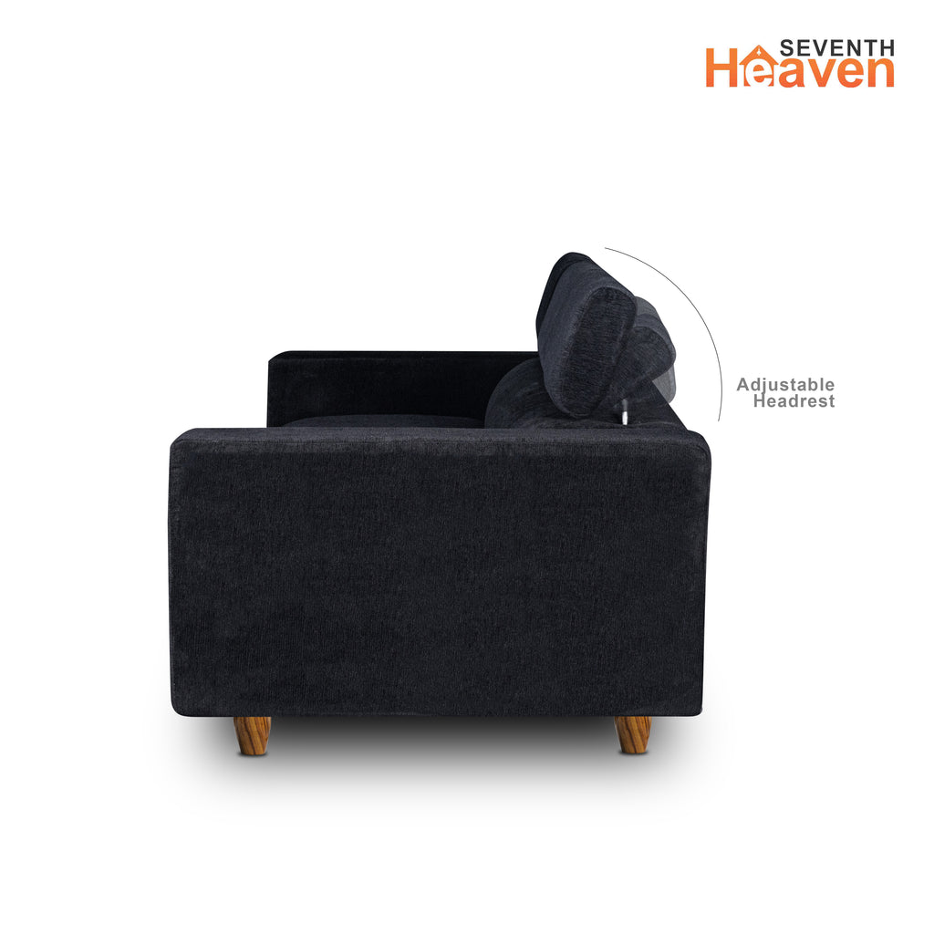 Berlin 2 Seater Sofa- ( Premium Molfino Fabric- Black )