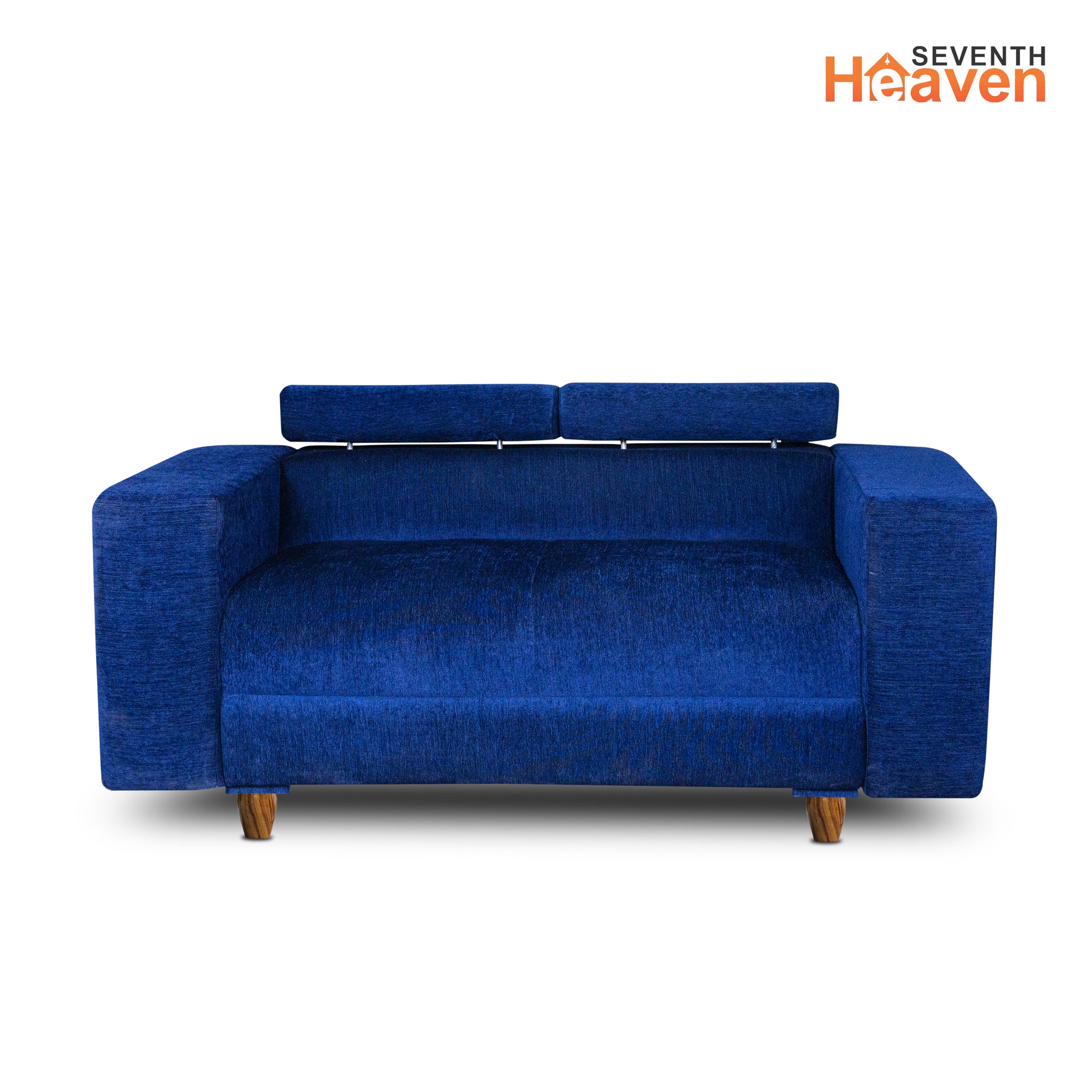 Berlin 2 Seater Sofa- ( Premium Molfino Fabric- Blue )