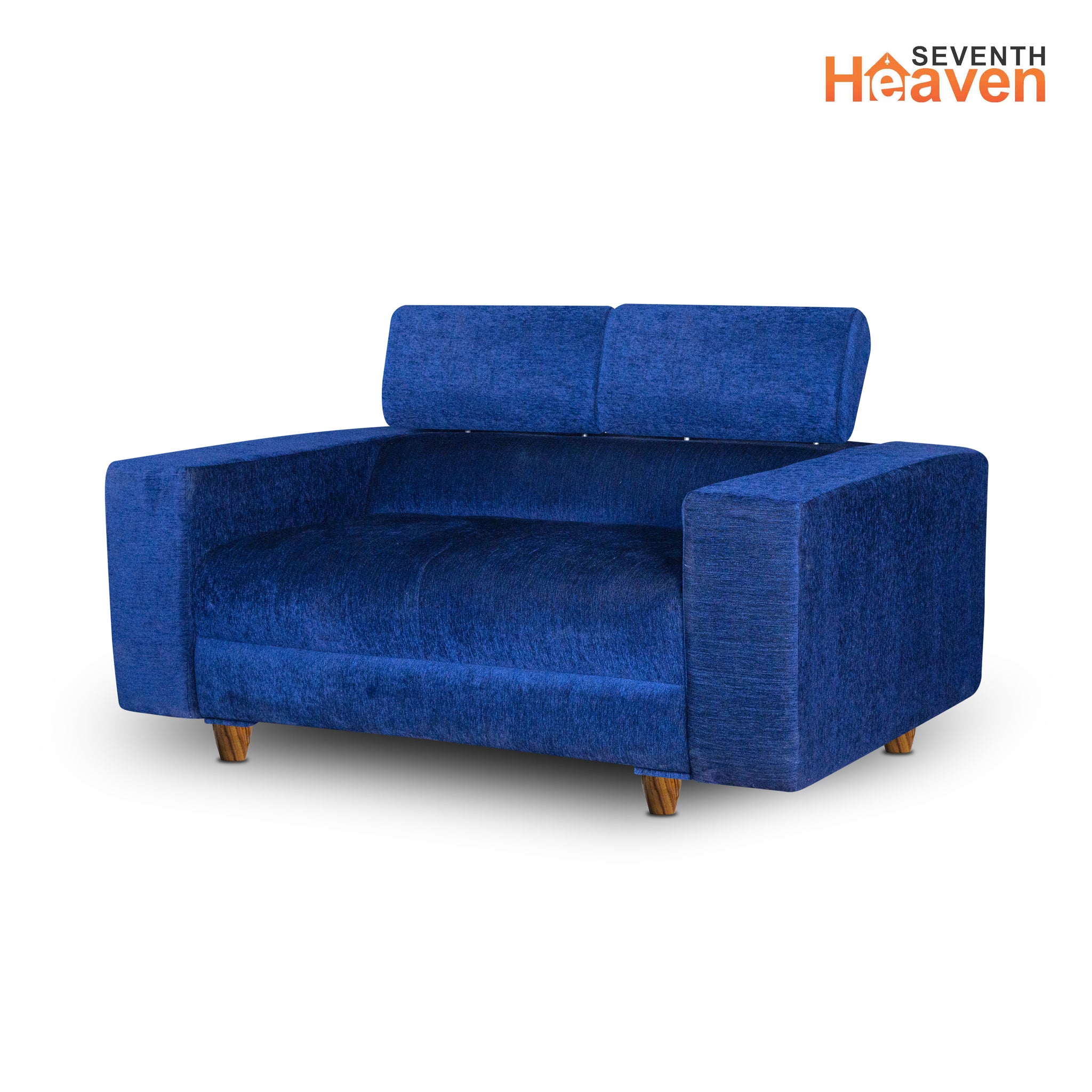 Berlin 2 Seater Sofa- ( Premium Molfino Fabric- Blue )