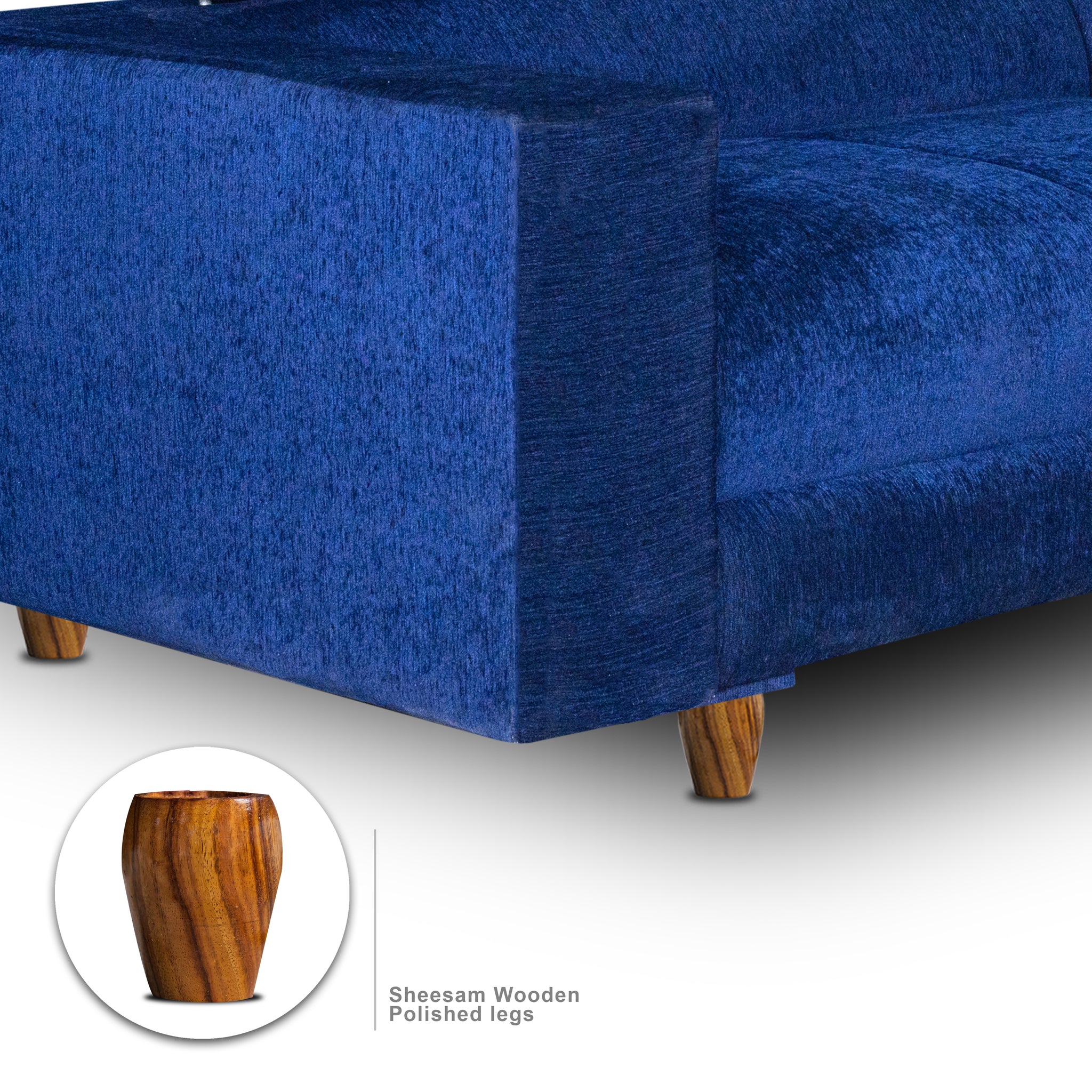 Berlin 2 Seater Sofa- ( Premium Molfino Fabric- Blue )