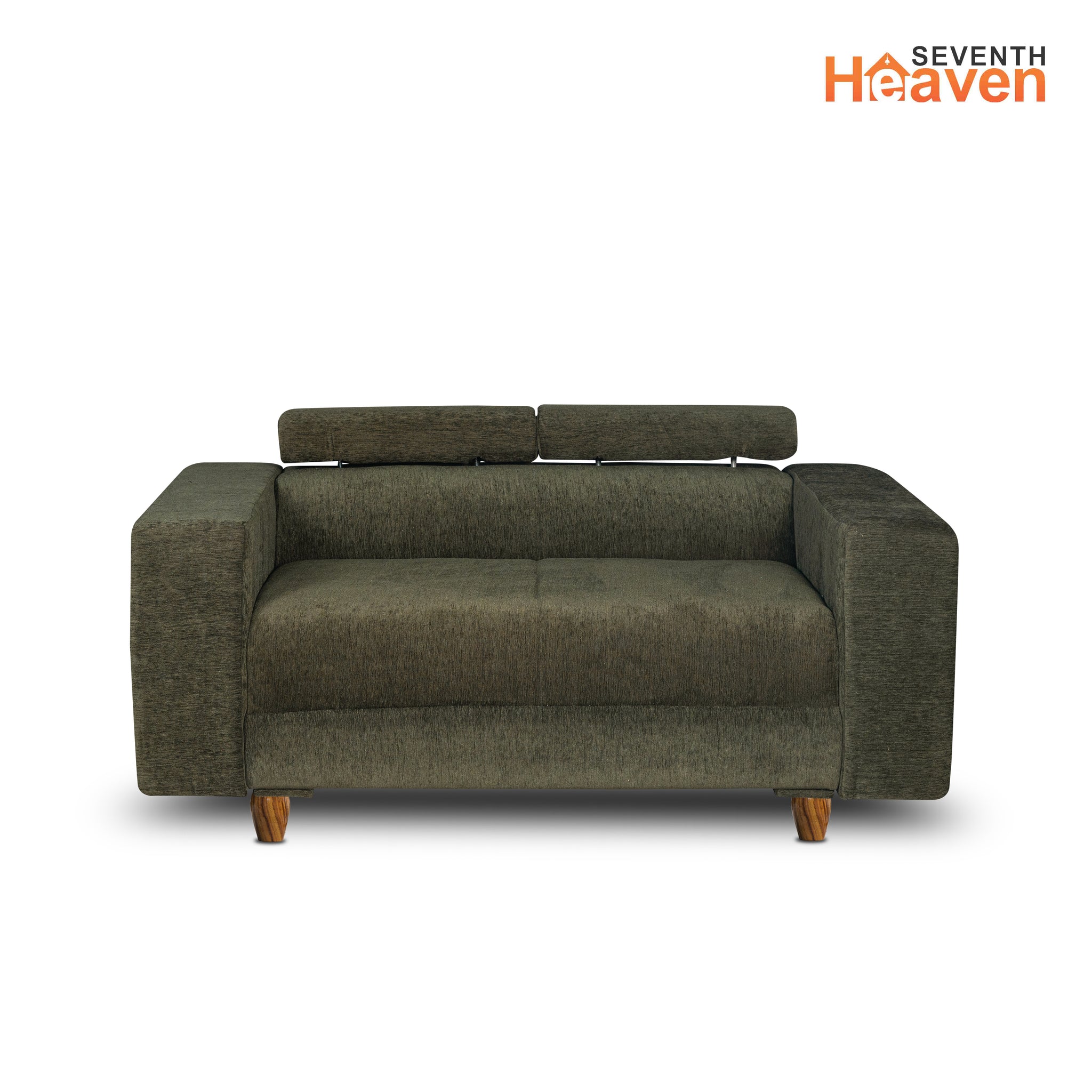 Berlin 2 Seater Sofa- ( Premium Molfino Fabric- Green )