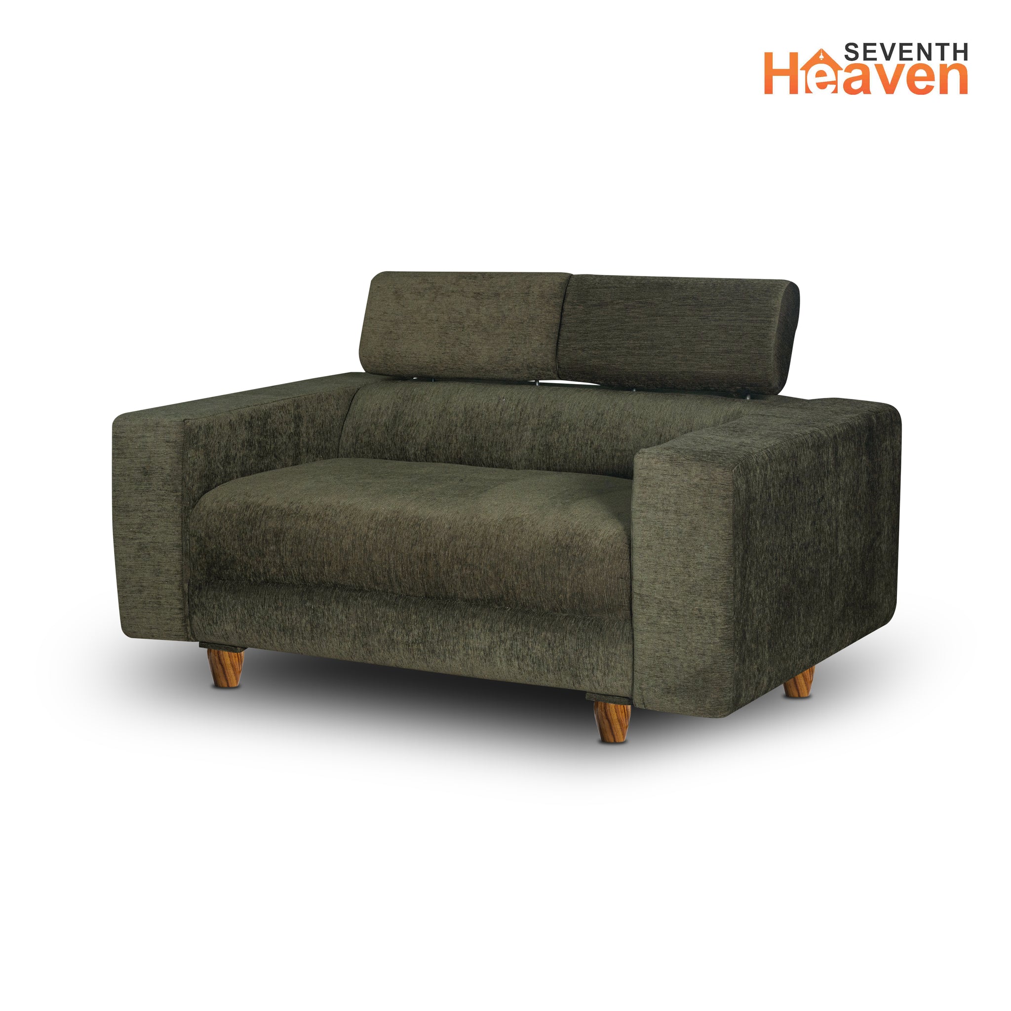 Berlin 2 Seater Sofa- ( Premium Molfino Fabric- Green )