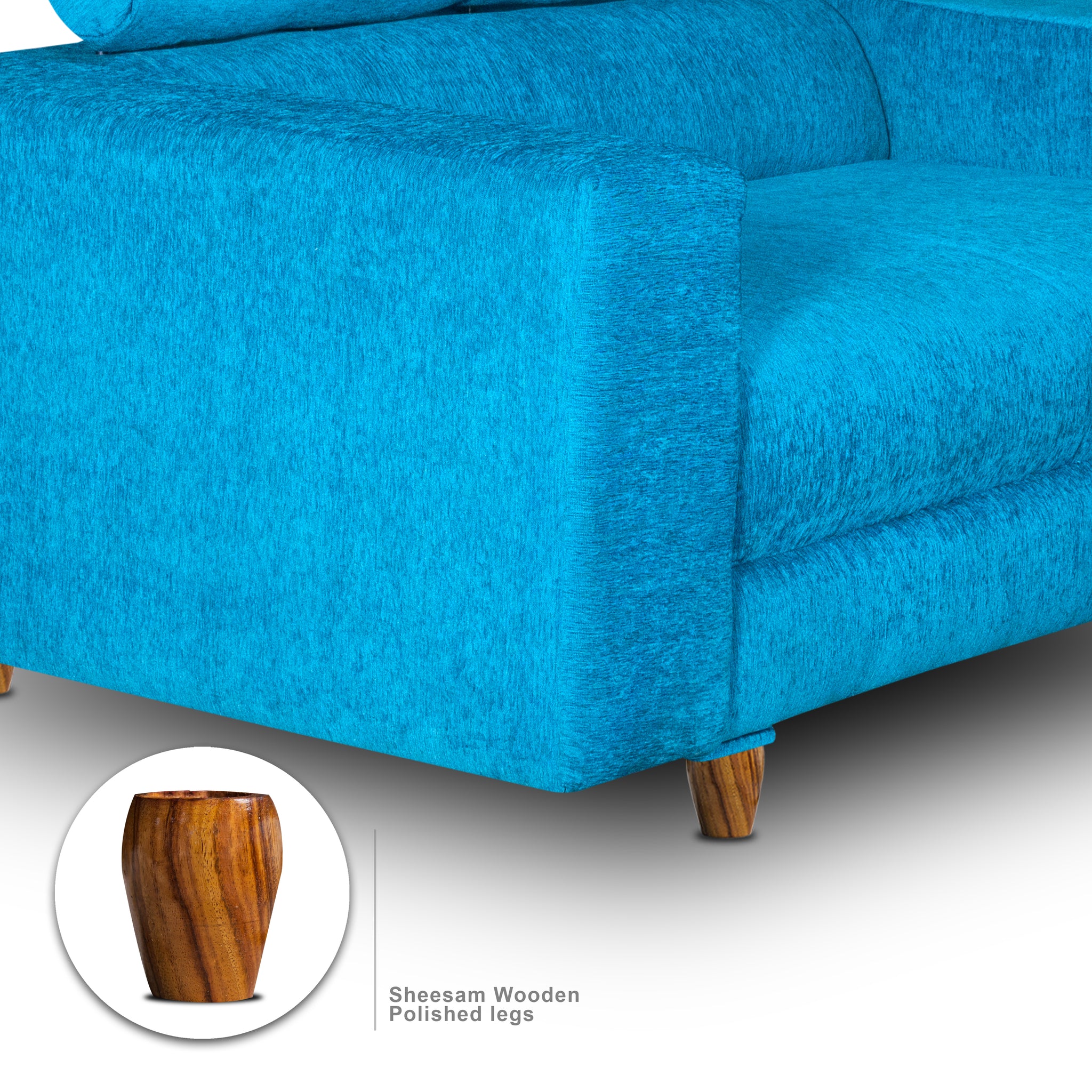 Berlin 2 Seater Sofa- ( Premium Molfino Fabric- Sky Blue )