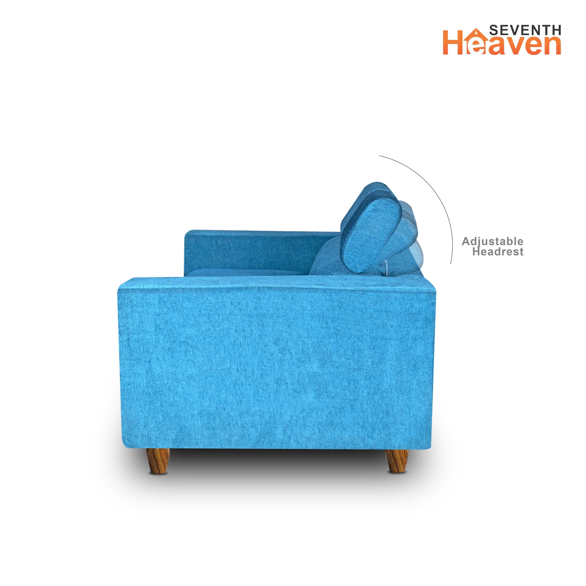 Berlin 2 Seater Sofa- ( Premium Molfino Fabric- Sky Blue )